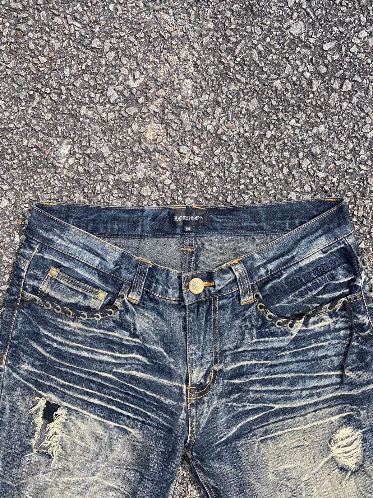 Designer BootCut Flare LowBox Distressed Japan Size US 32 / EU 48 - 4 Thumbnail