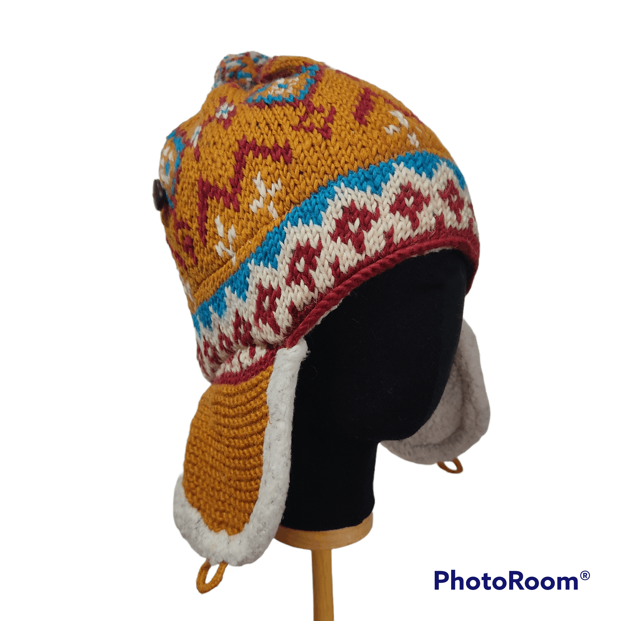 Native Amina Brand Knitted 2 Ear Flip Beanie Hats Size ONE SIZE - 2 Thumbnail