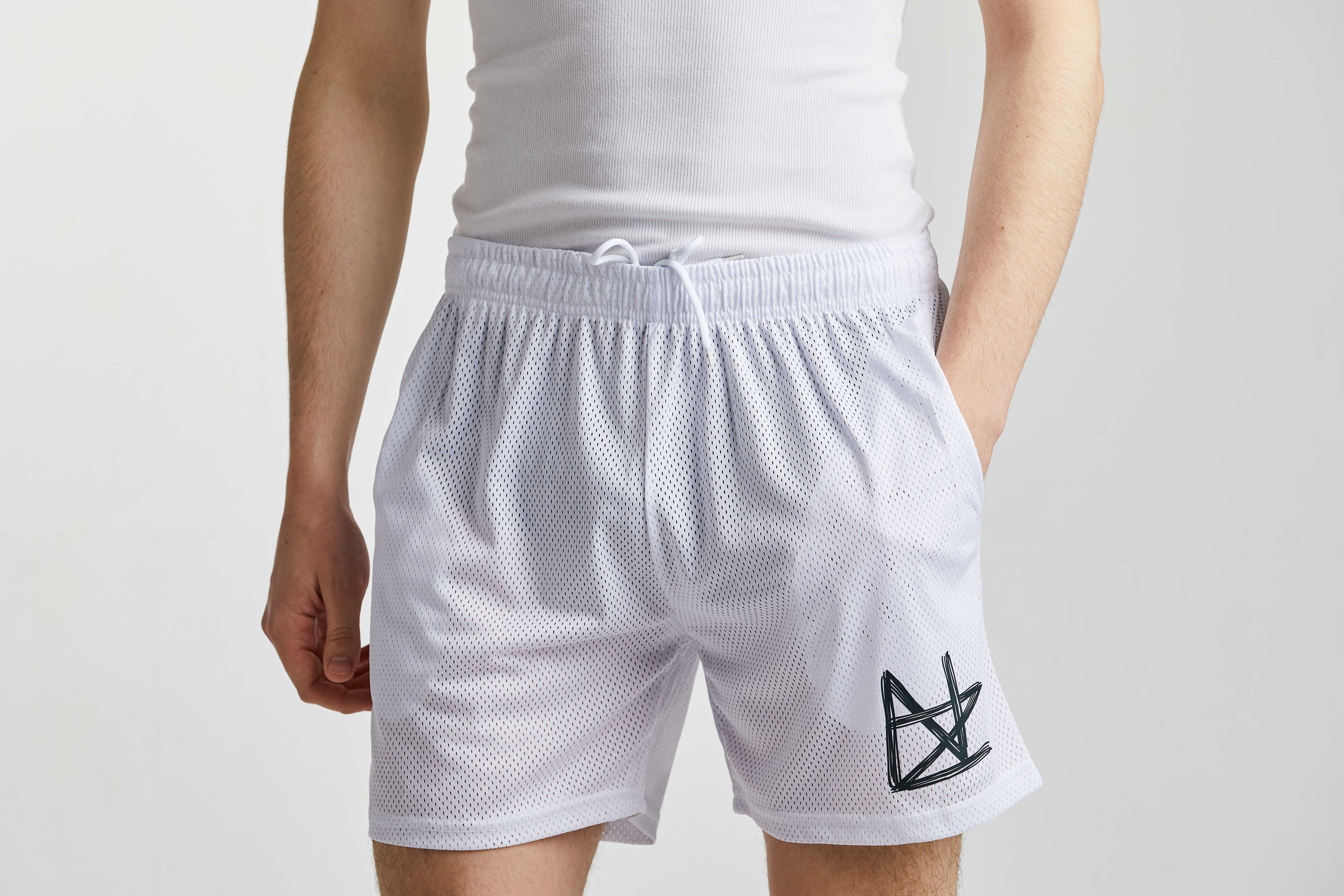 Other Nalan White Polyester Mesh Shorts Size US 36 / EU 52 - 1 Thumbnail