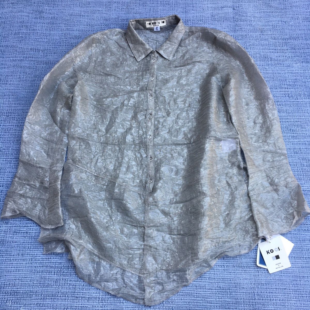 Japanese Brand silver button up Size L / US 10 / IT 46 - 1 Thumbnail