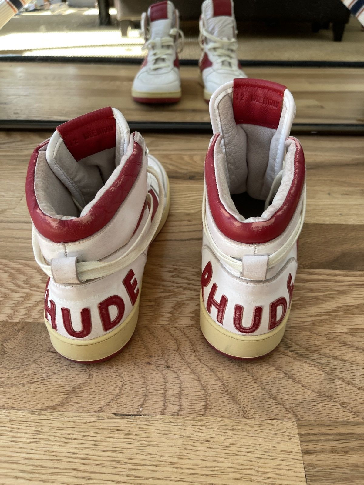 Rhude RHUDE RHECESS HI WHITE/RED Size US 12 / EU 45 - 4 Thumbnail