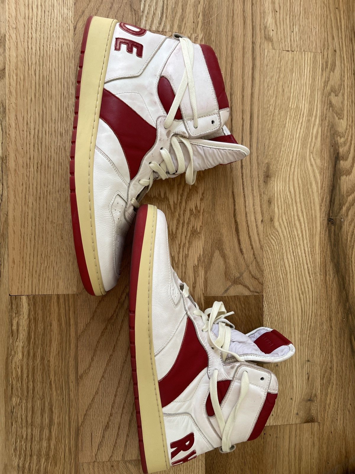 Rhude RHUDE RHECESS HI WHITE/RED Size US 12 / EU 45 - 1 Thumbnail