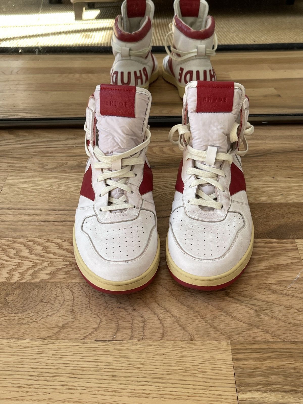 Rhude RHUDE RHECESS HI WHITE/RED Size US 12 / EU 45 - 3 Thumbnail