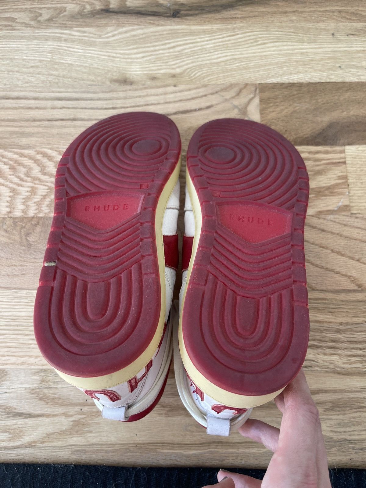 Rhude RHUDE RHECESS HI WHITE/RED Size US 12 / EU 45 - 5 Thumbnail
