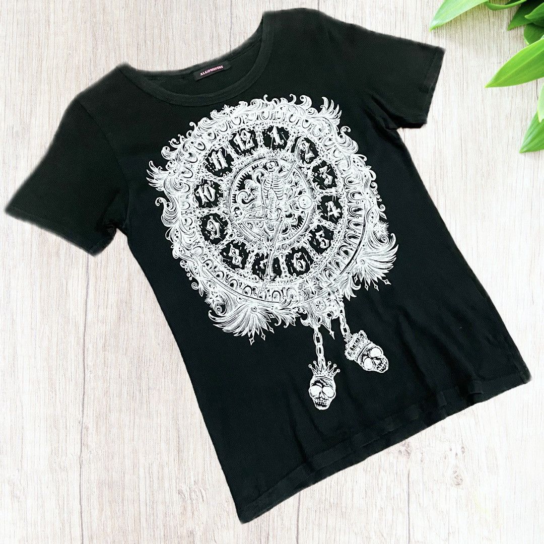 Japanese Brand Vintage Japanese Algonquins Punk Fashion Skeleton Watch Tee Size US S / EU 44-46 / 1 - 7 Thumbnail