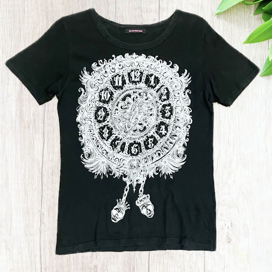 Japanese Brand Vintage Japanese Algonquins Punk Fashion Skeleton Watch Tee Size US S / EU 44-46 / 1 - 4 Thumbnail