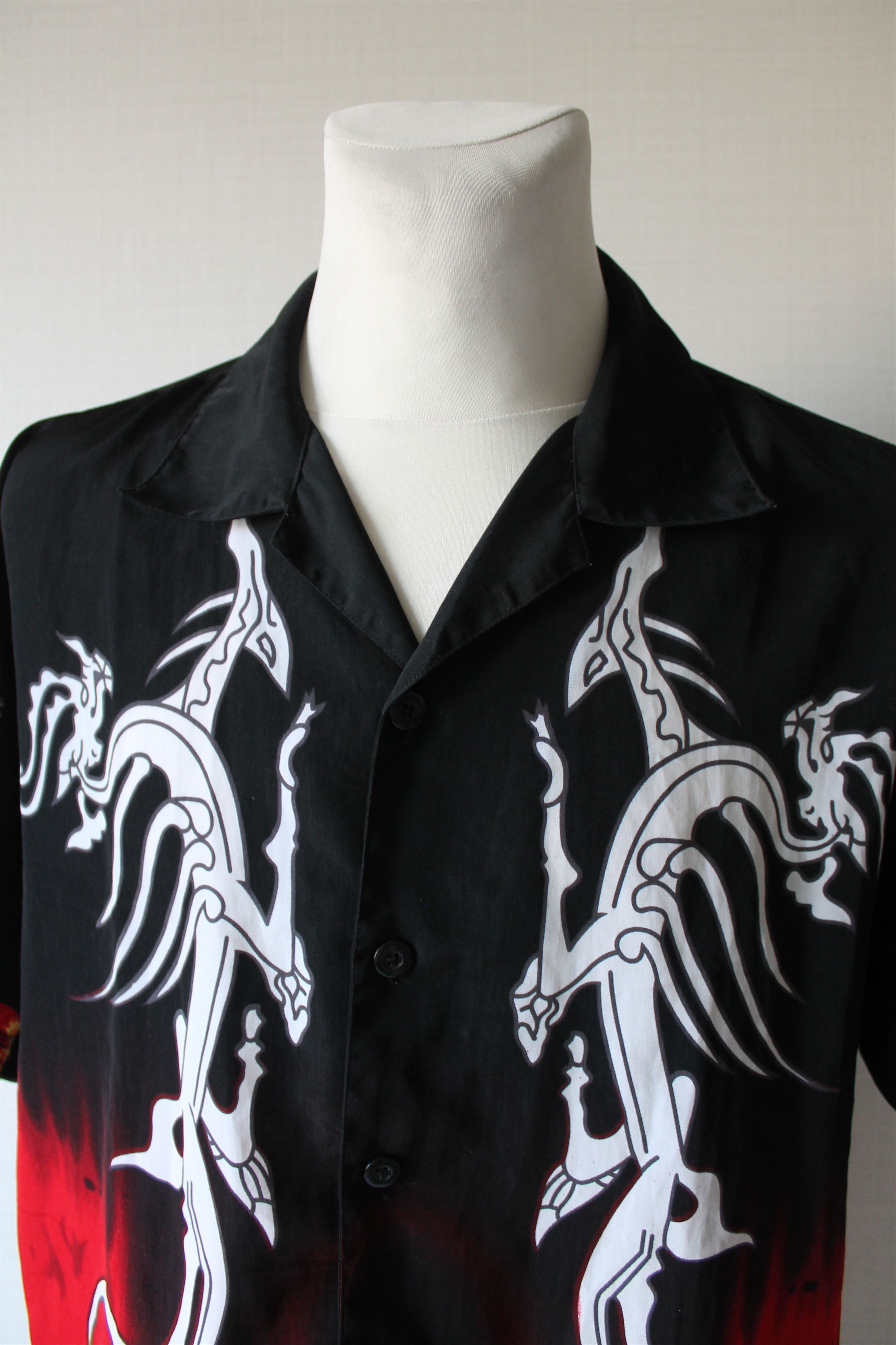Other Flame Skulls vintage shirt Crazy print streetwear Size US L / EU 52-54 / 3 - 3 Thumbnail