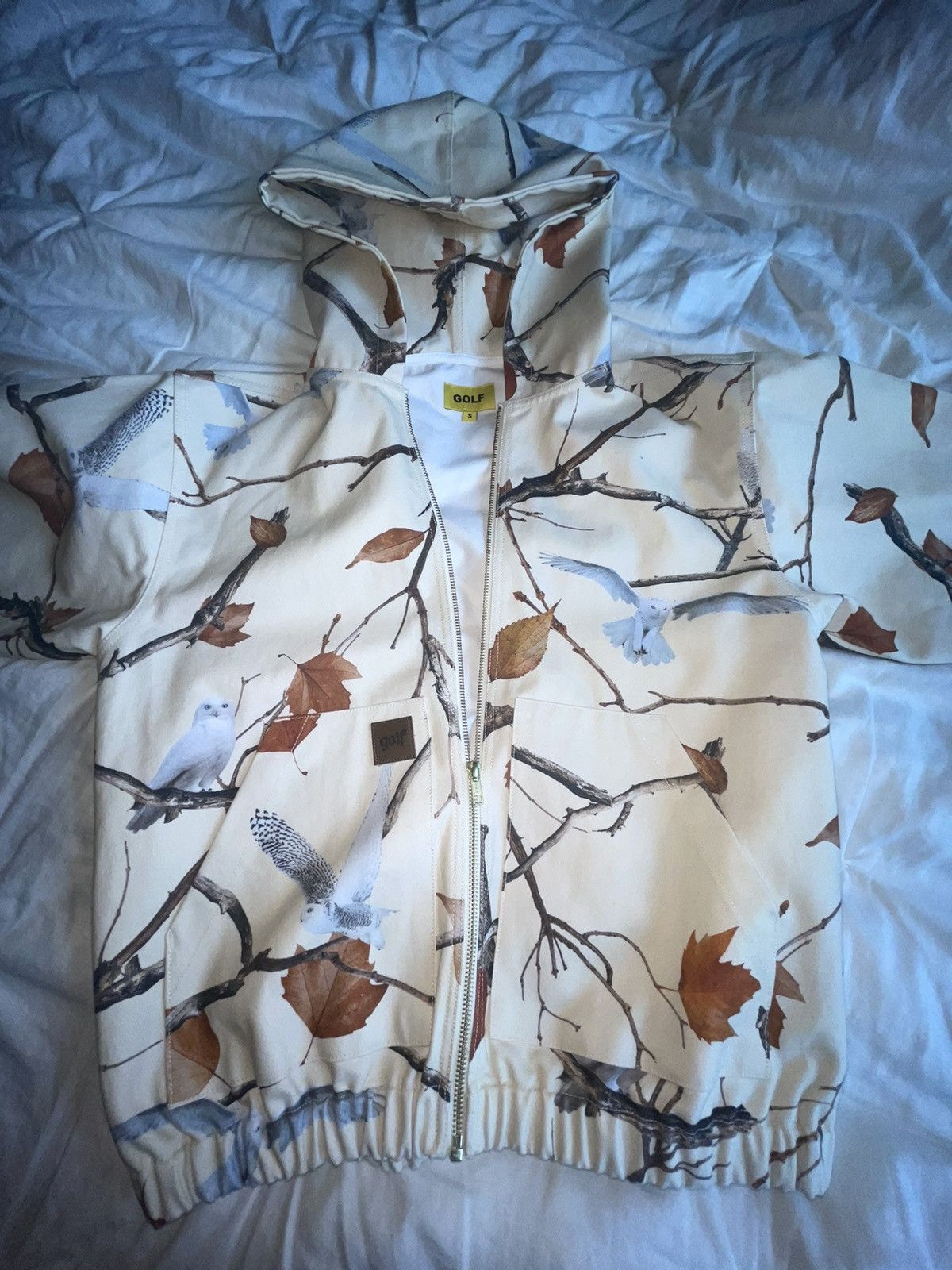 Golf Wang Hooded work jacket by golf wang (owl camo) | Grailed