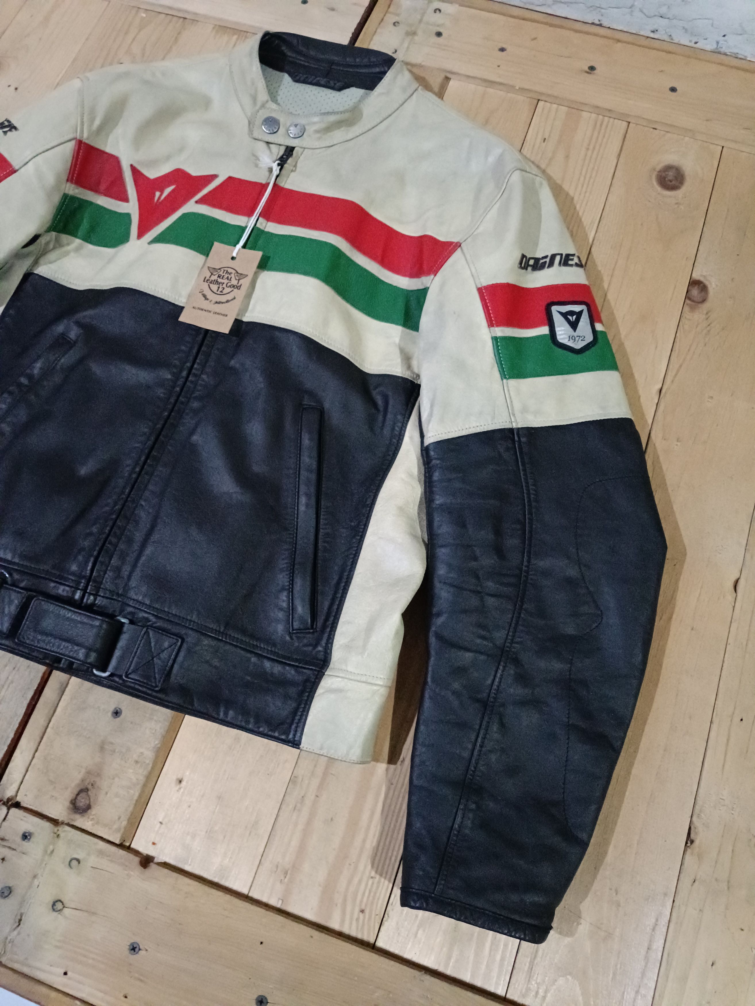 Dainese DAINESE TRACK TRICOLOUR LEATHER MOTORAD JACKET 1972 RARE Size US XL / EU 56 / 4 - 6 Thumbnail