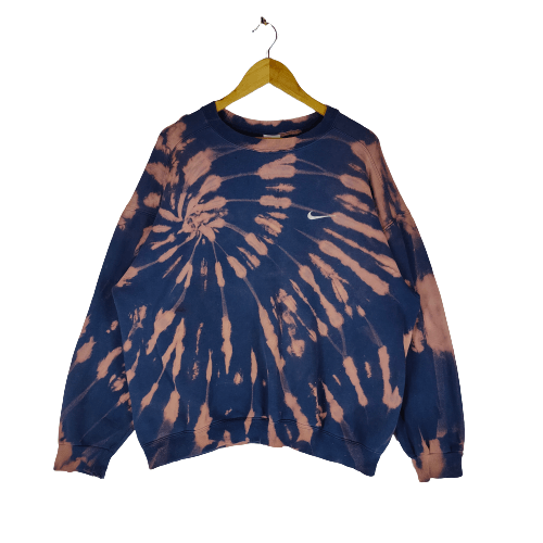 Nike × Vintage Vintage NIKE 90s ACID WASH Bleach Embroidery Sweatshirt Size US XL / EU 56 / 4 - 1 Thumbnail