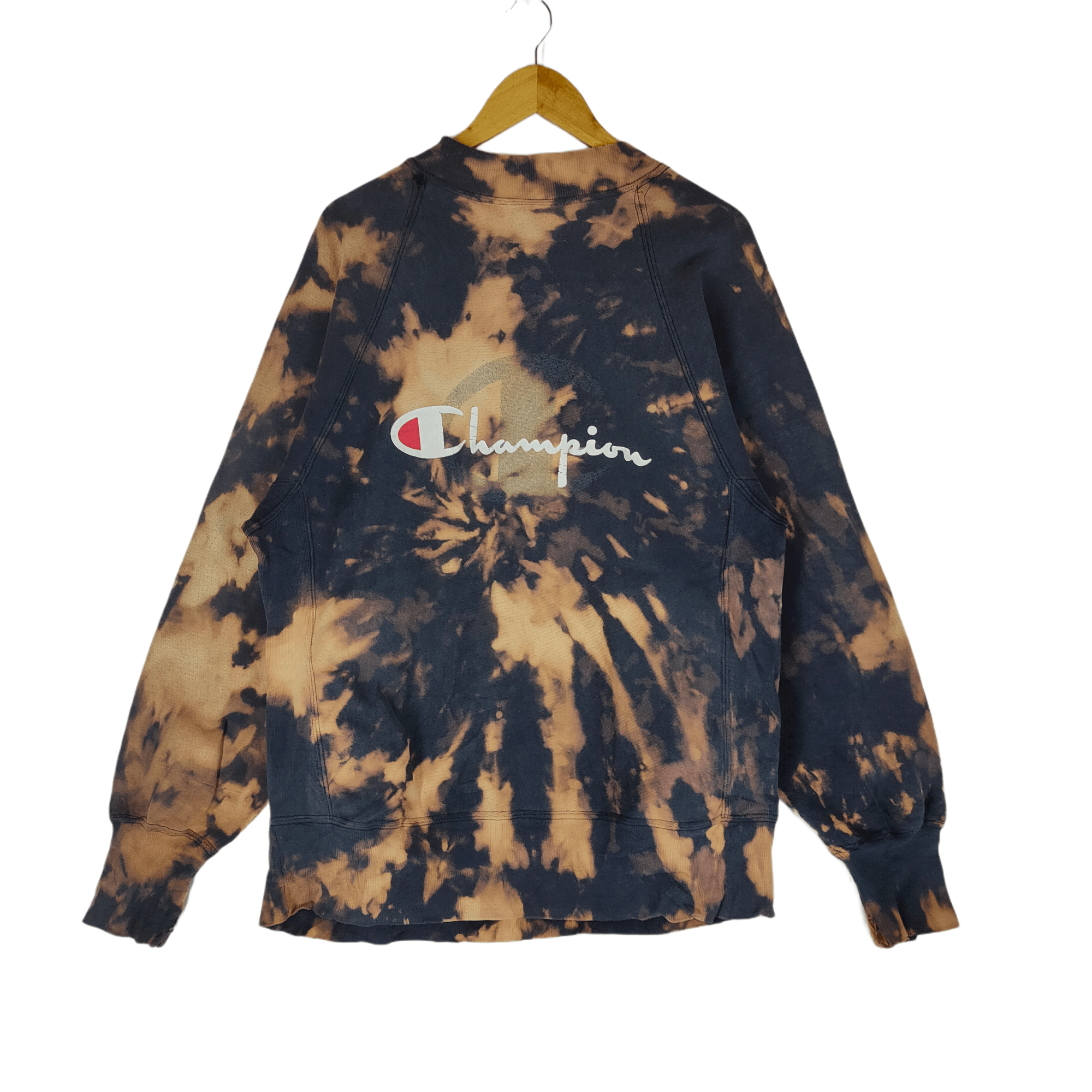 Champion × Vintage Vintage CHAMPION DISTRESSED Big Logo Bleach Wash Sweatshirt Size US L / EU 52-54 / 3 - 1 Thumbnail
