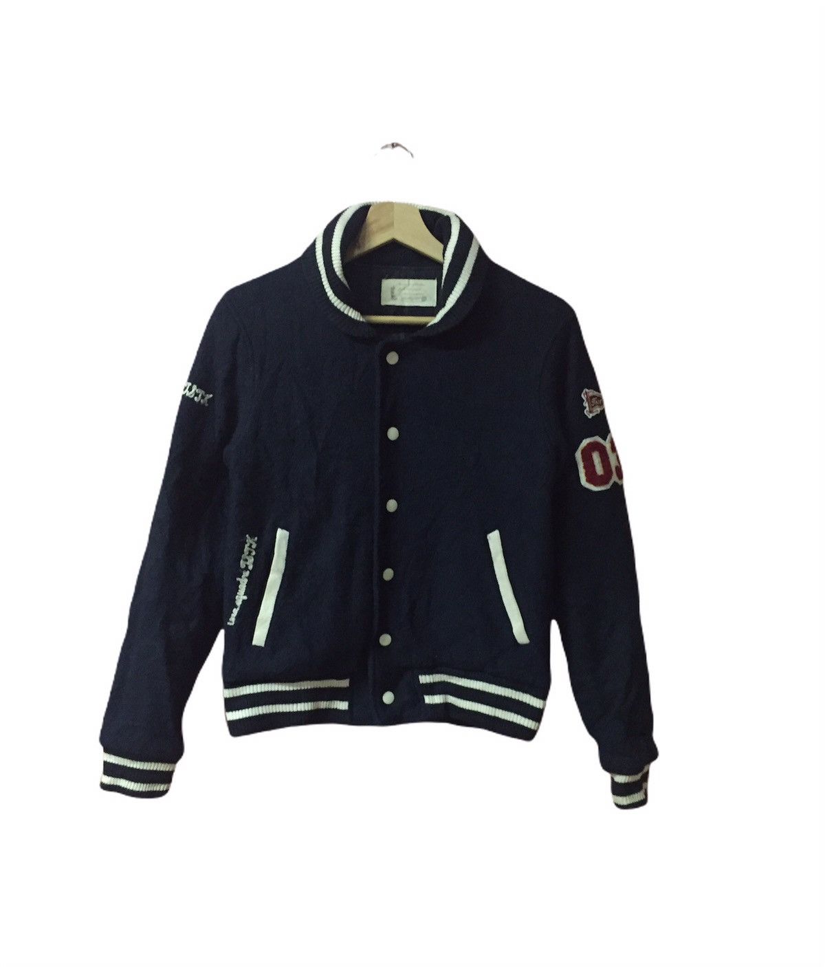 Japanese Brand Vintage Varsity Jacket SpellOut Logo Size US S / EU 44-46 / 1 - 1 Thumbnail