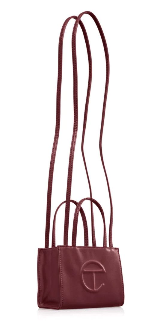 telfar small shopping bag tote- oxblood