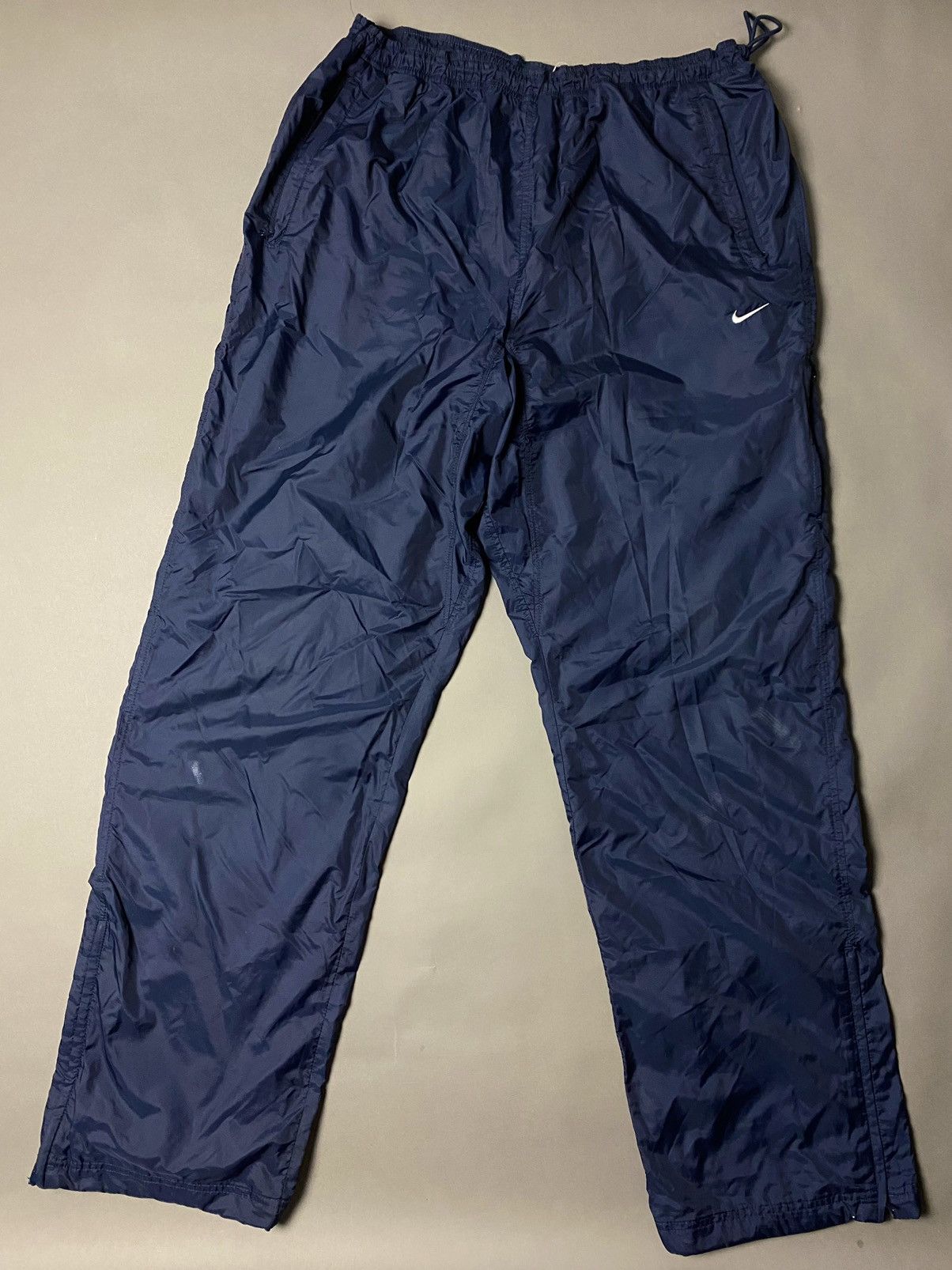Nike × Vintage Nike vintage navy track pants small swoosh 2000s Size US 36 / EU 52 - 1 Thumbnail