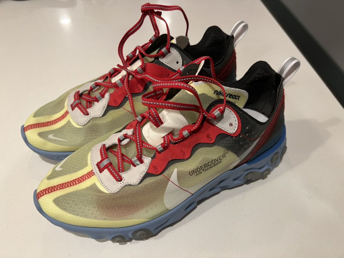 image of Nike x Undercover React Element 87 Shoes in Volt, Men's (Size 8.5)