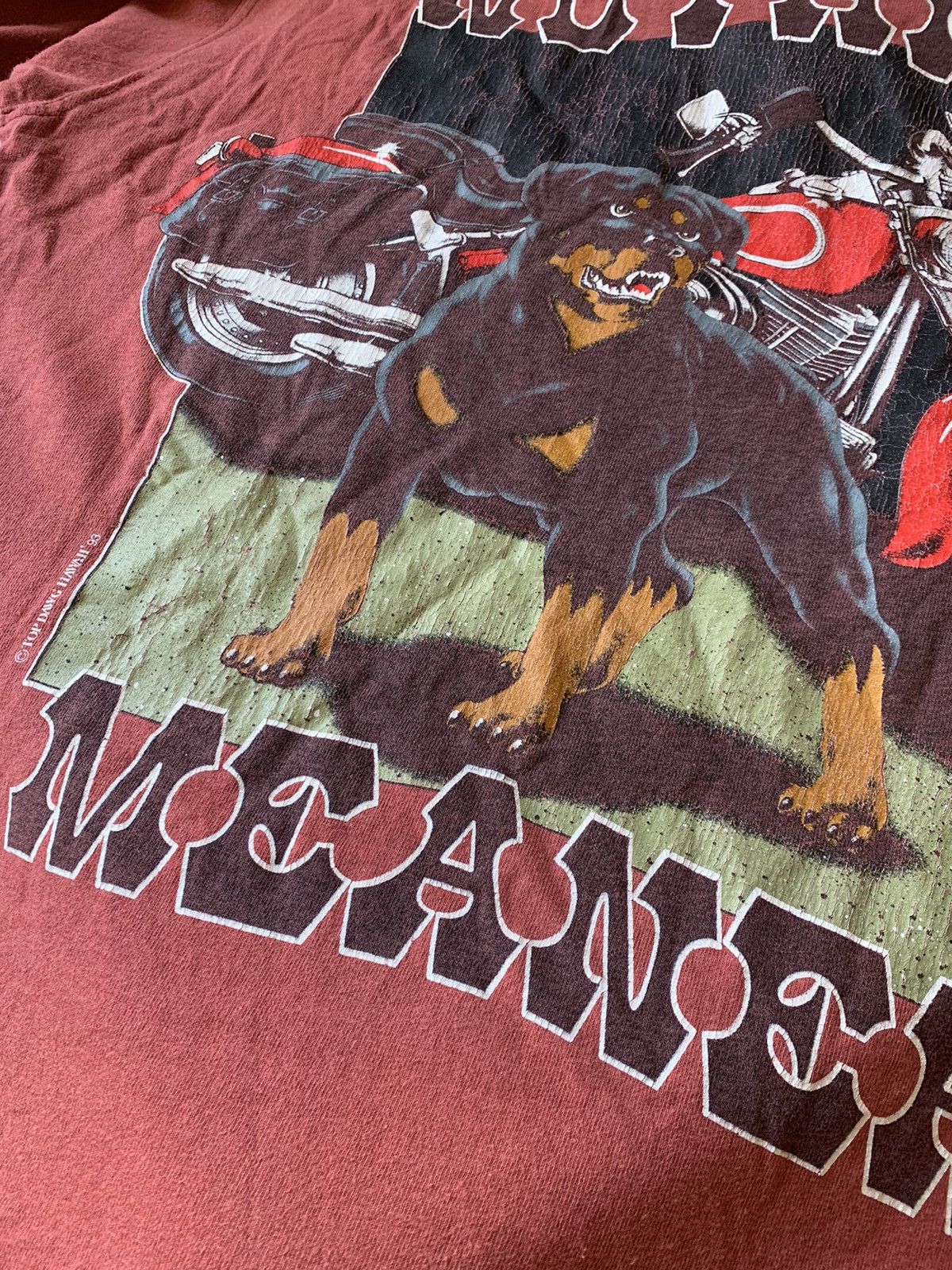Top Dawg Entertainment 1993 TopDawg Red vintage nothing meaner Rottweiler usa tee Size US XL / EU 56 / 4 - 4 Thumbnail