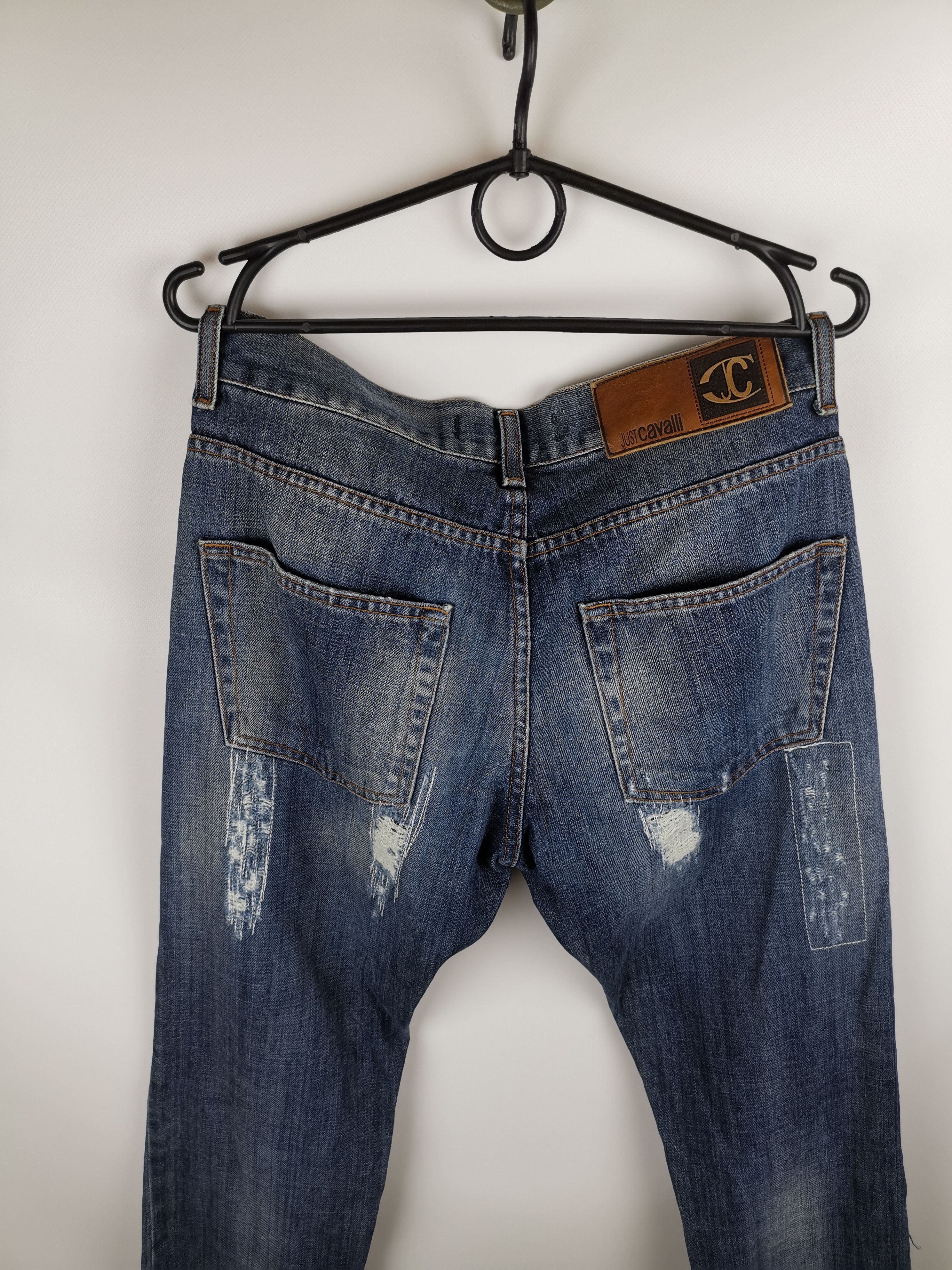 Just Cavalli Just Cavalli blue distressed slim fit denim jeans pants Size US 33 - 8 Thumbnail
