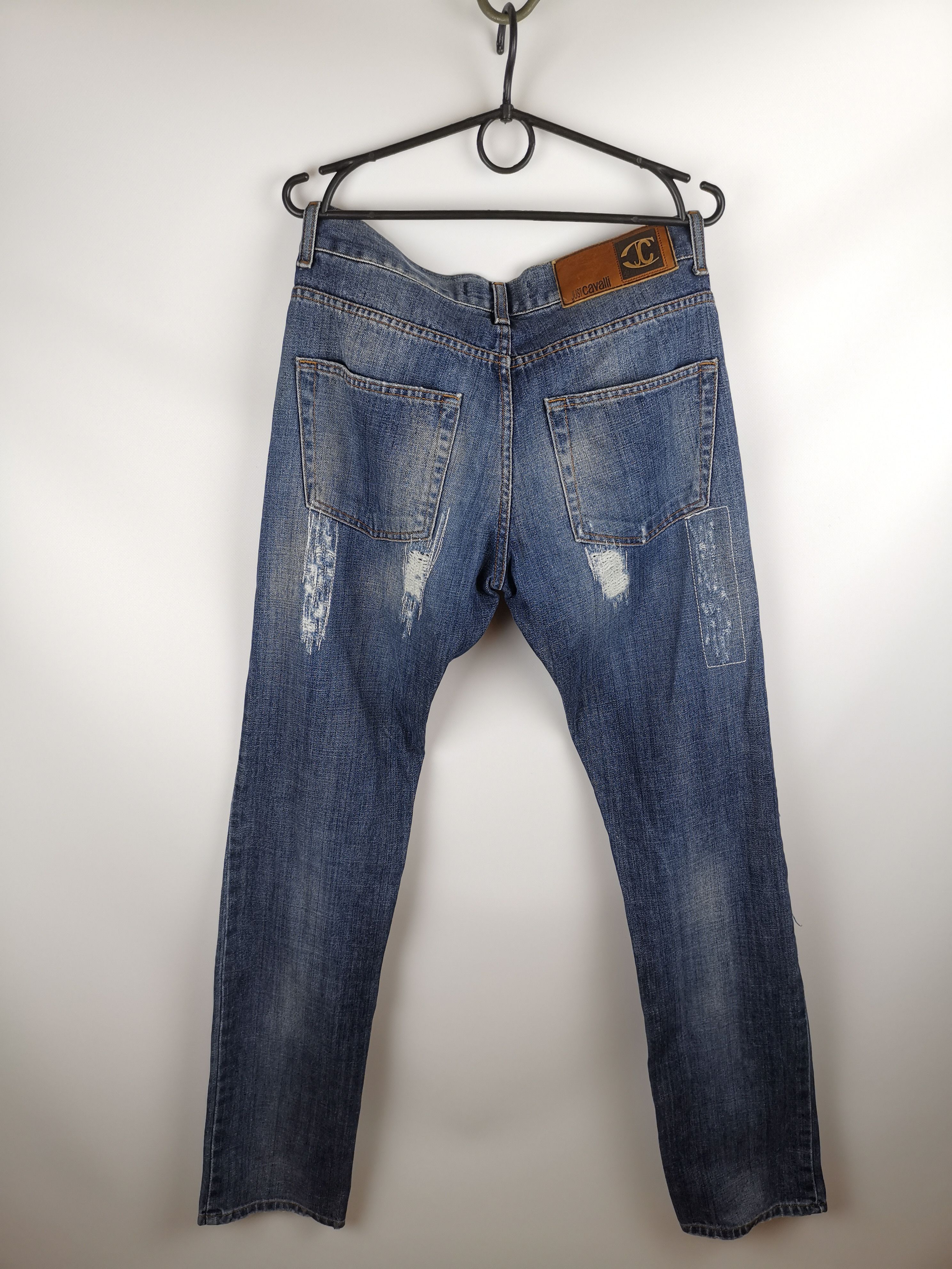 Just Cavalli Just Cavalli blue distressed slim fit denim jeans pants Size US 33 - 2 Thumbnail