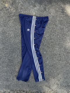 Vintage Adidas tearaway pants with with snap fasteners running up