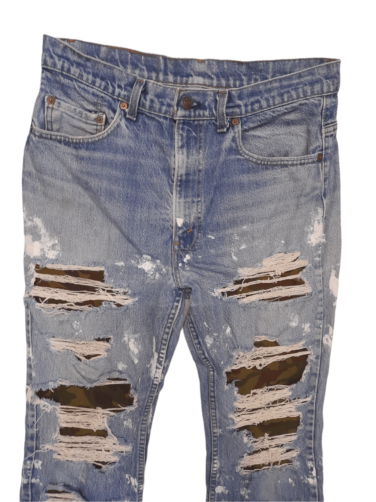 Levi's Levis 517 USA Distressed Denim Button Stamped '532' (E248) Size US 31 - 3 Thumbnail
