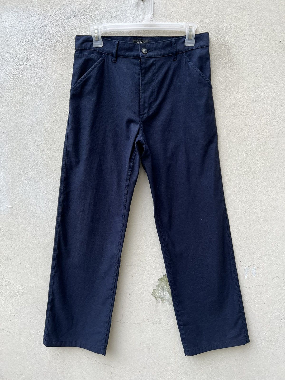 A.P.C. Vintage 2000s A.P.C. Striped Indigo Cropped Work Pant Size US 29 - 6 Thumbnail