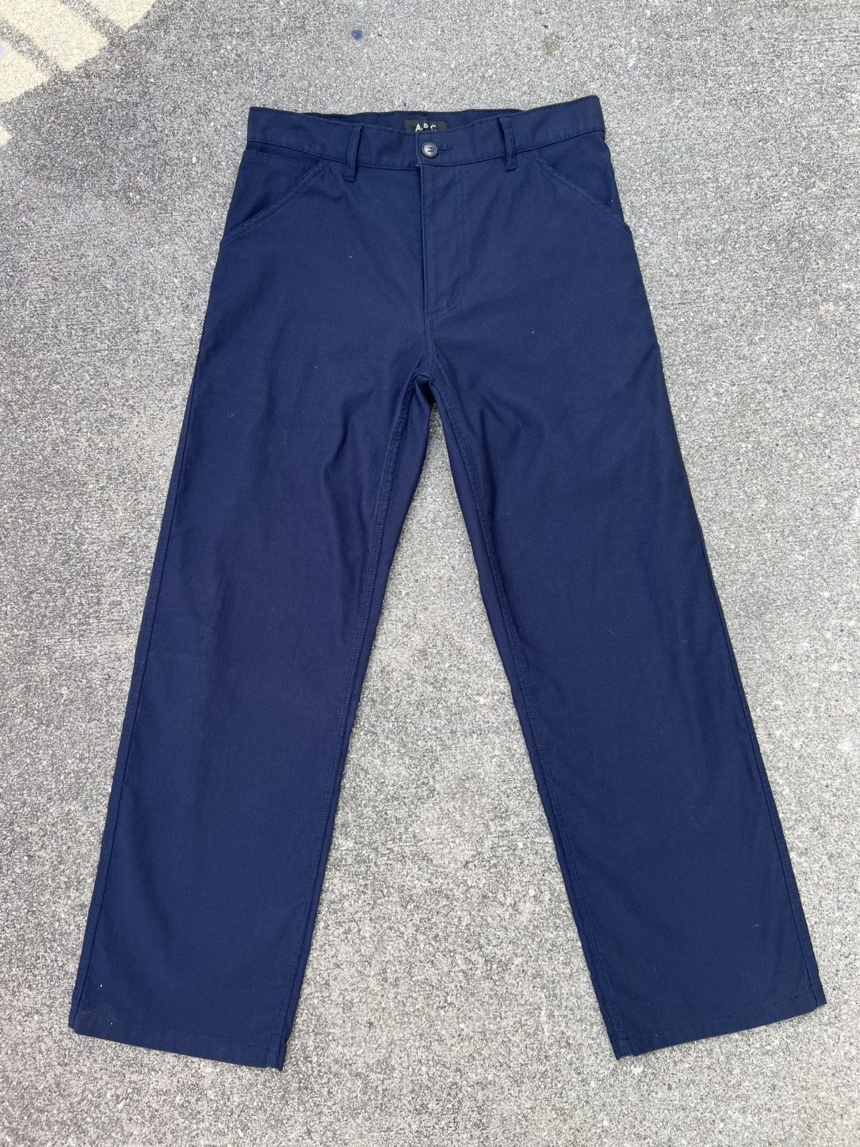 Vintage 2000s A.P.C. Striped Indigo Cropped Work Pant