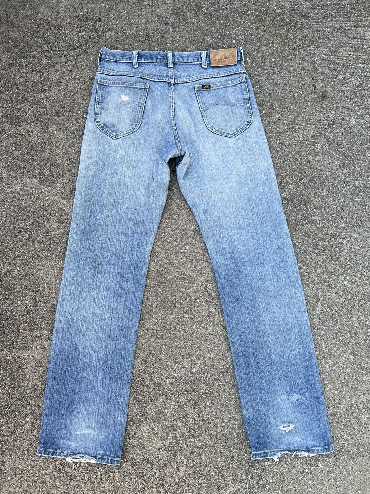 Lee Vintage 80s Lee Riders Distress Fade Blue Denim Jeans Size US 32 / EU 48 - 2 Thumbnail