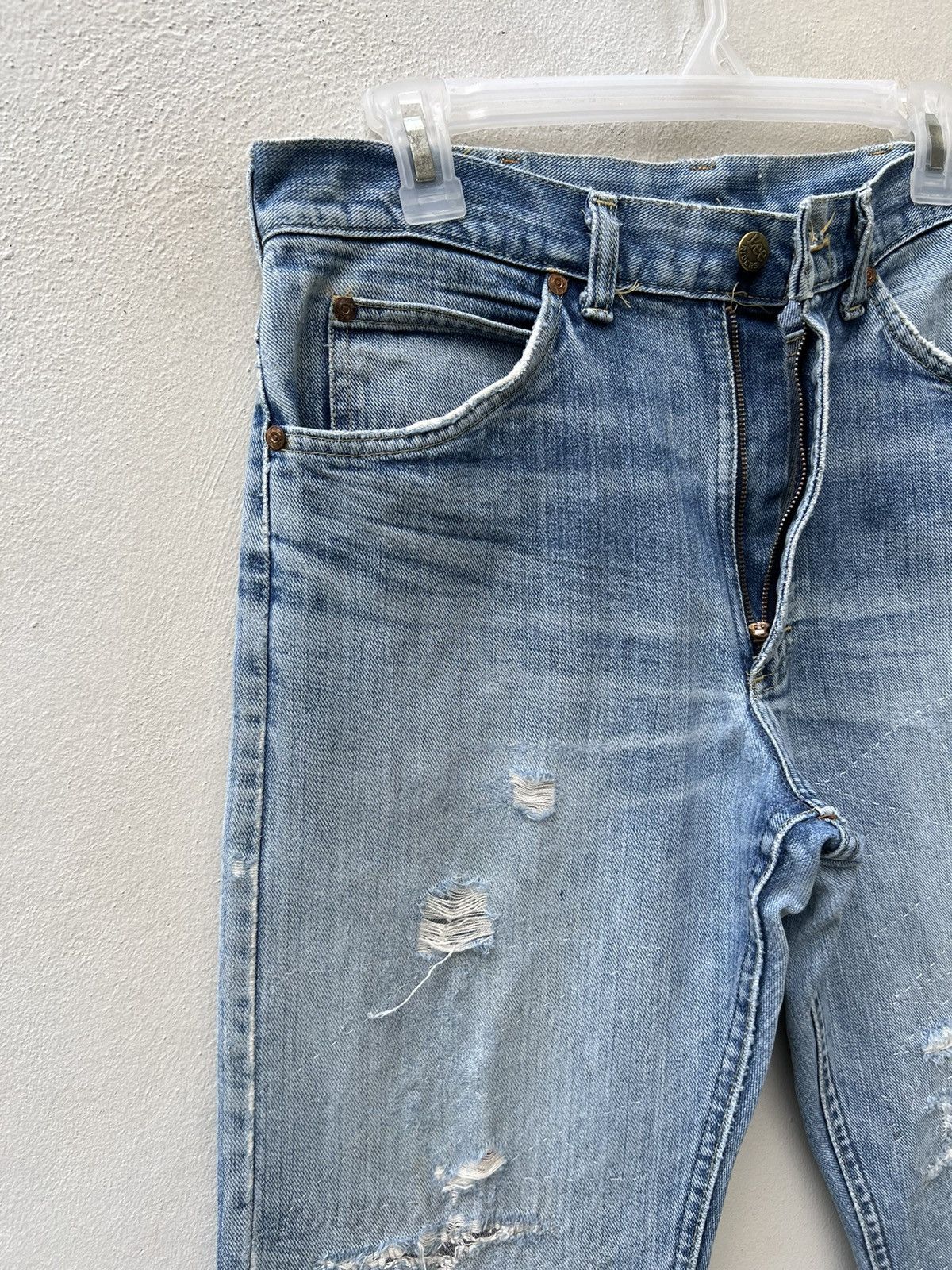 Lee Vintage 80s Lee Riders Distress Fade Blue Denim Jeans Size US 32 / EU 48 - 4 Thumbnail