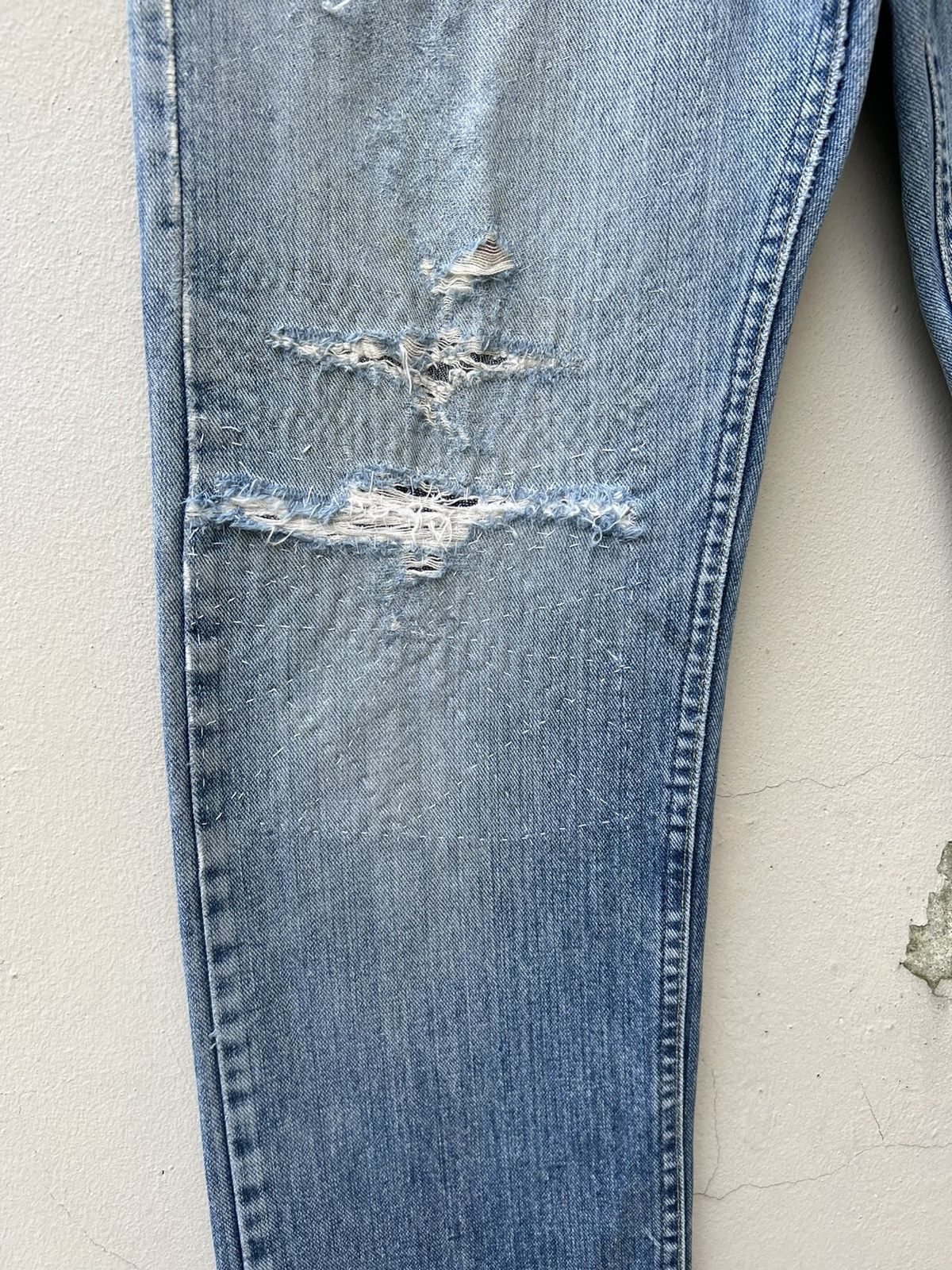 Lee Vintage 80s Lee Riders Distress Fade Blue Denim Jeans Size US 32 / EU 48 - 5 Thumbnail