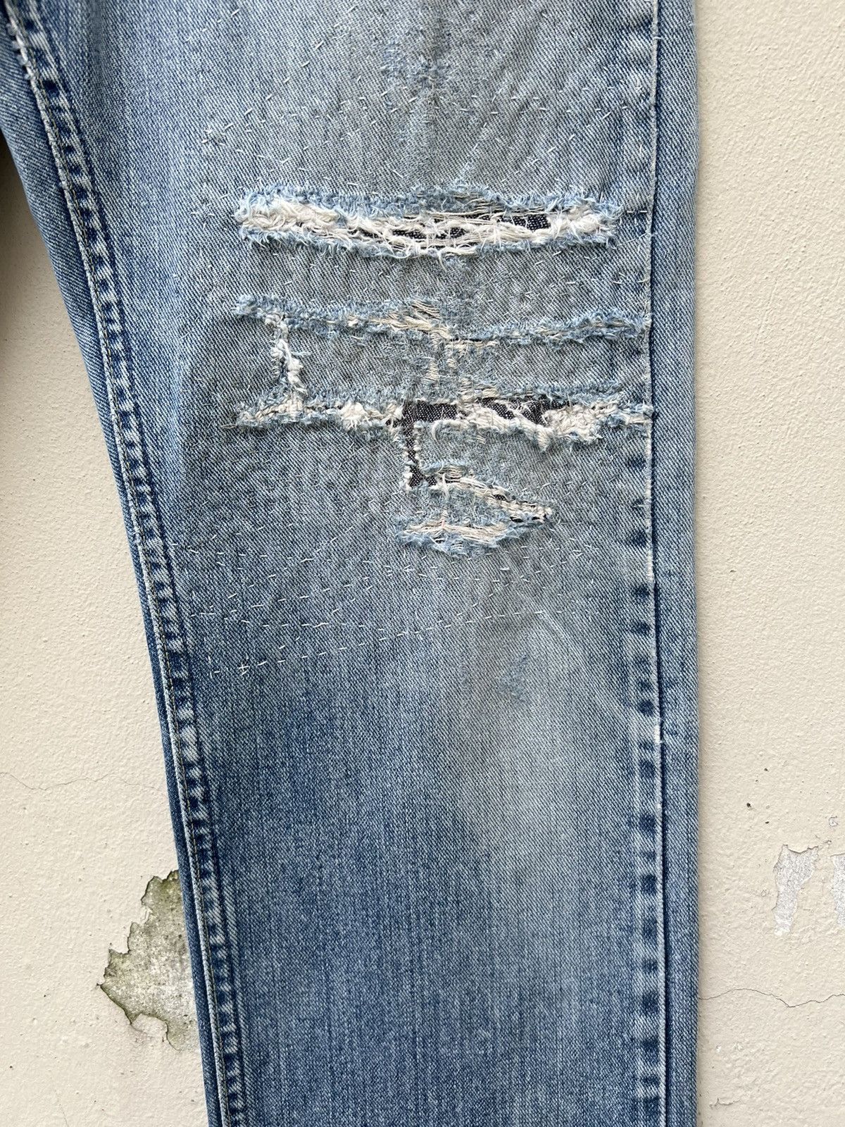 Lee Vintage 80s Lee Riders Distress Fade Blue Denim Jeans Size US 32 / EU 48 - 8 Thumbnail