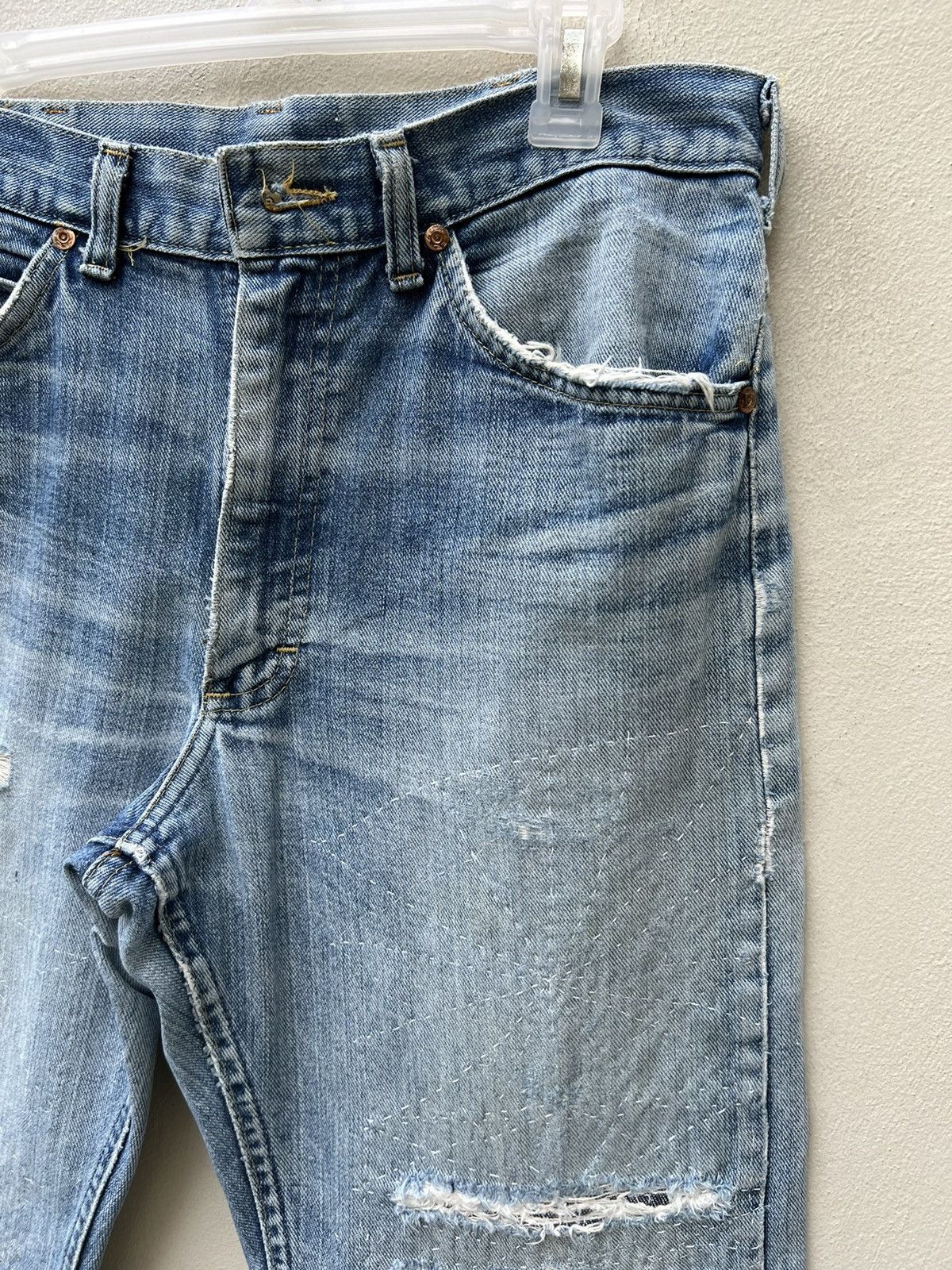Lee Vintage 80s Lee Riders Distress Fade Blue Denim Jeans Size US 32 / EU 48 - 7 Thumbnail