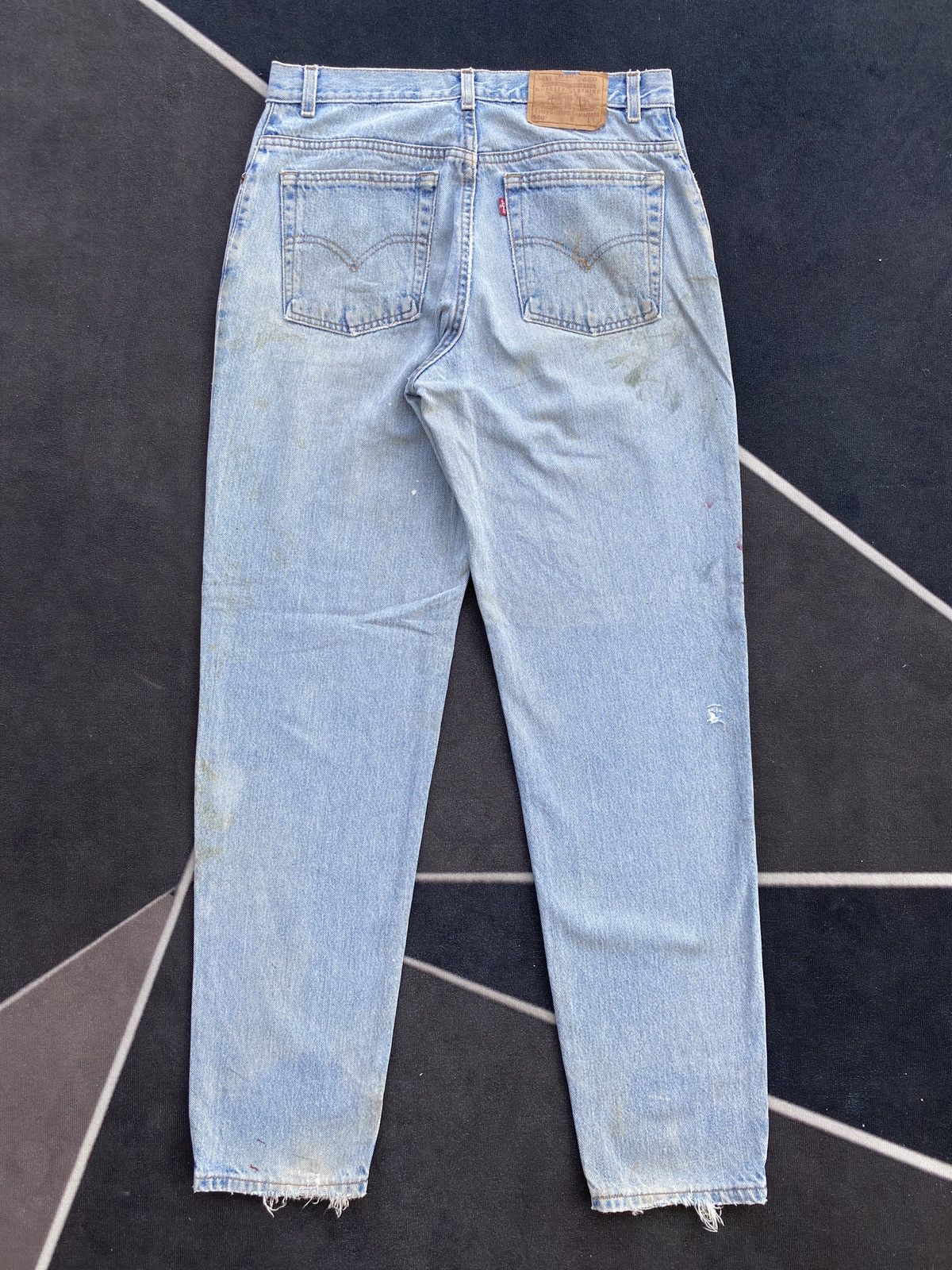 Levi's VINTAGE LEVIS 550 PAINTED BLUE WASH JEANS -J450 Size US 33 - 3 Thumbnail
