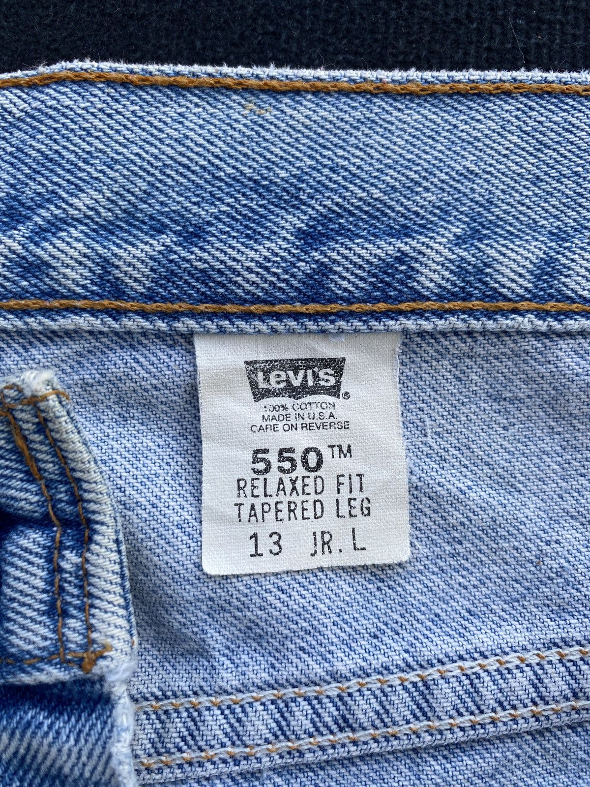 Levi's VINTAGE LEVIS 550 PAINTED BLUE WASH JEANS -J450 Size US 33 - 7 Thumbnail