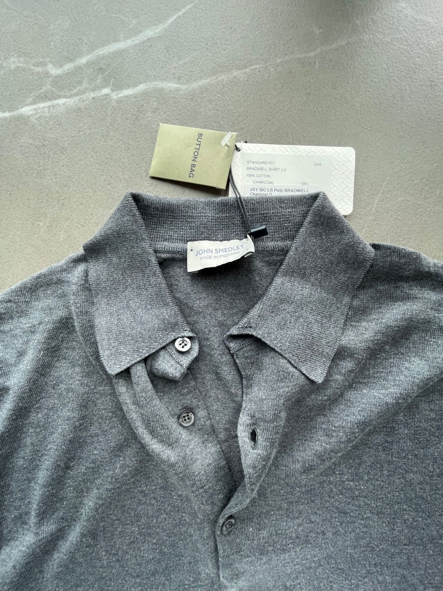 John Smedley John Smedley England Made Fine Knit Cotton Polo Sweater Size US S / EU 44-46 / 1 - 4 Thumbnail