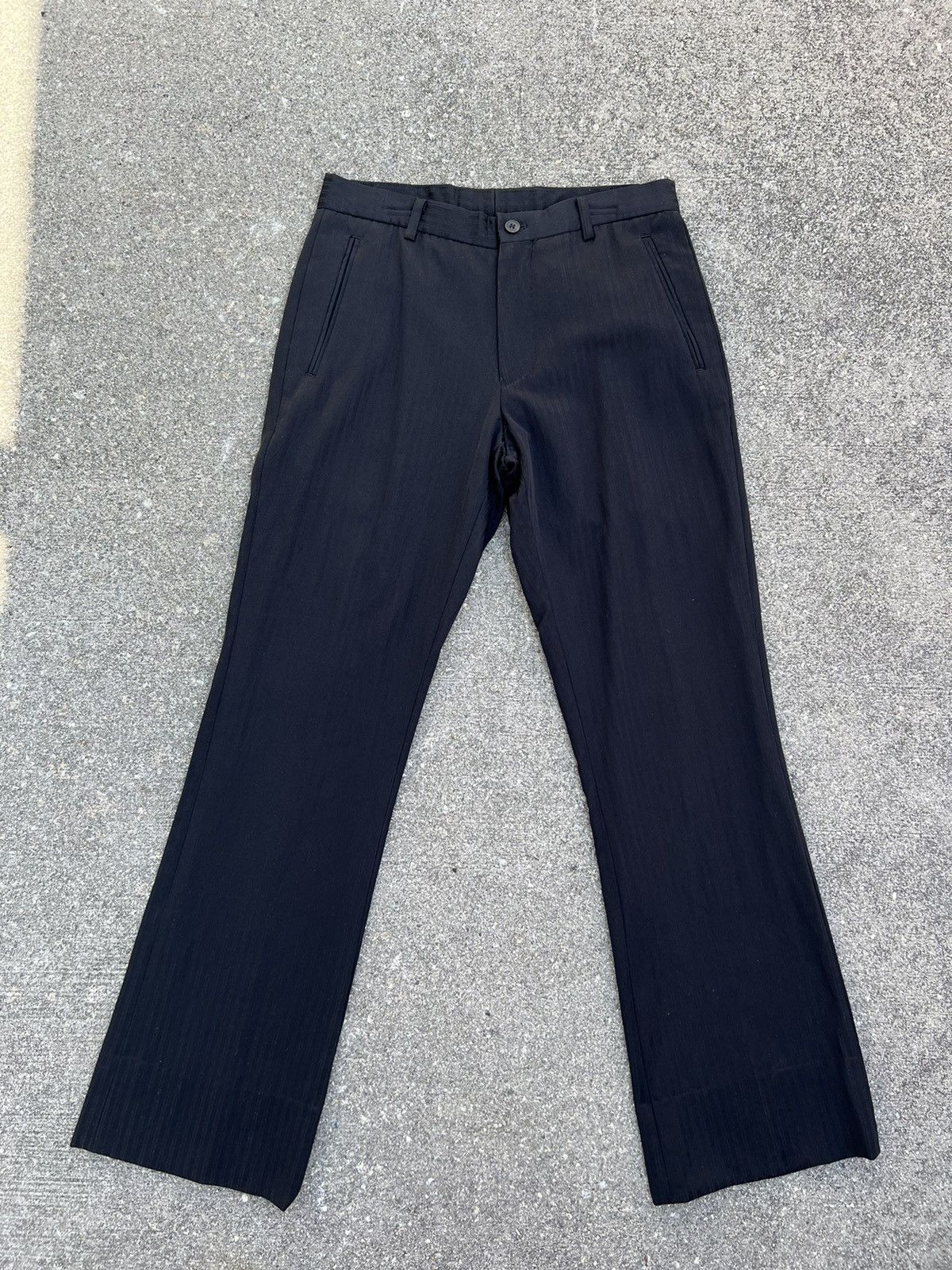 Katharine Hamnett London KHL Striped Rayon Blend Cropped Flare Trouser Size US 30 / EU 46 - 1 Thumbnail