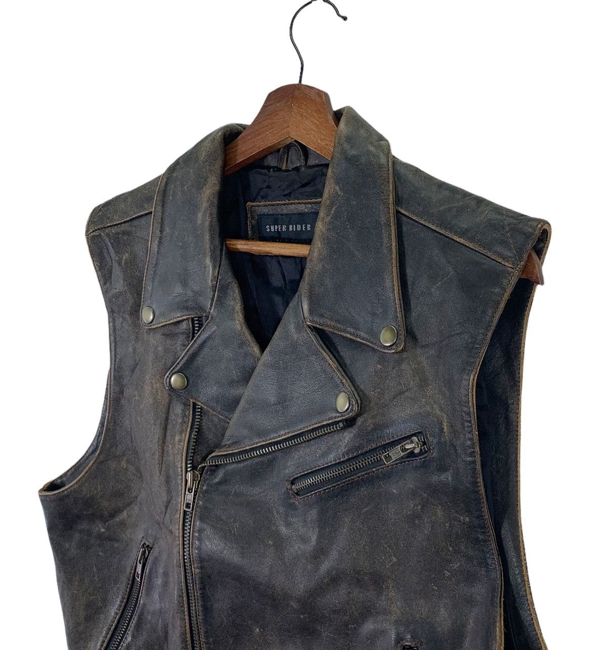 Genuine Leather × Leather Vintage Super Rider Leather Black Jacket Size US L / EU 52-54 / 3 - 3 Thumbnail