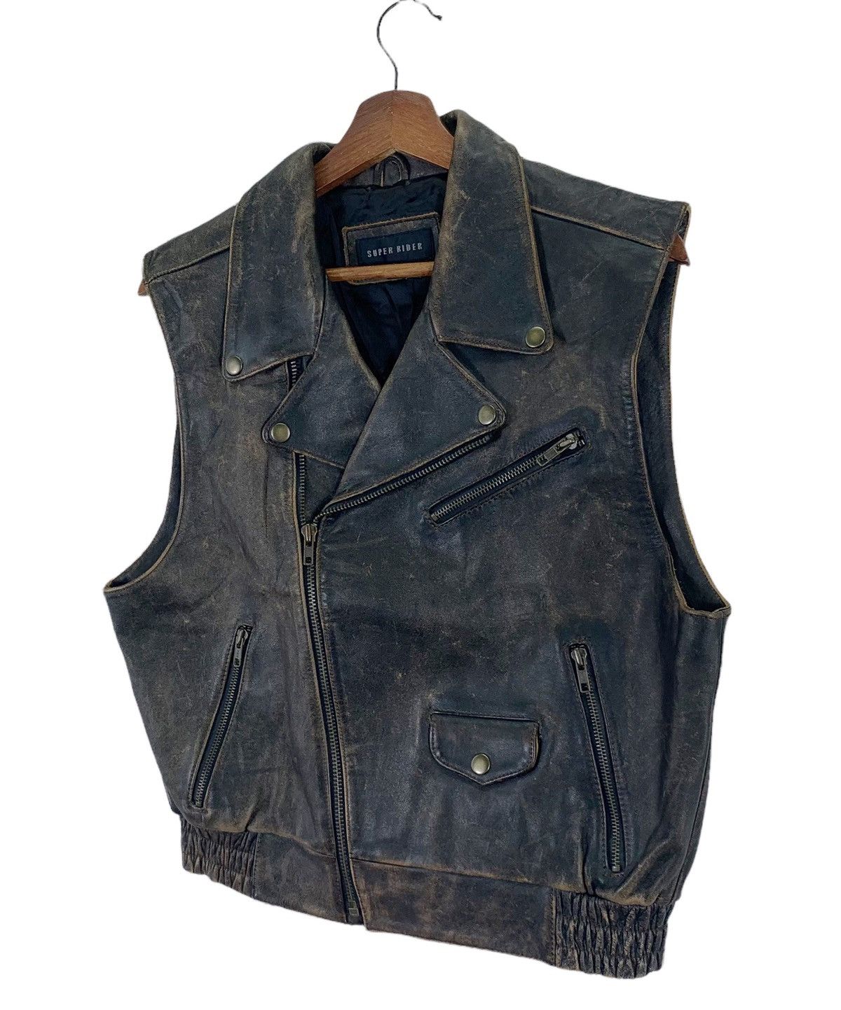 Genuine Leather × Leather Vintage Super Rider Leather Black Jacket Size US L / EU 52-54 / 3 - 2 Thumbnail