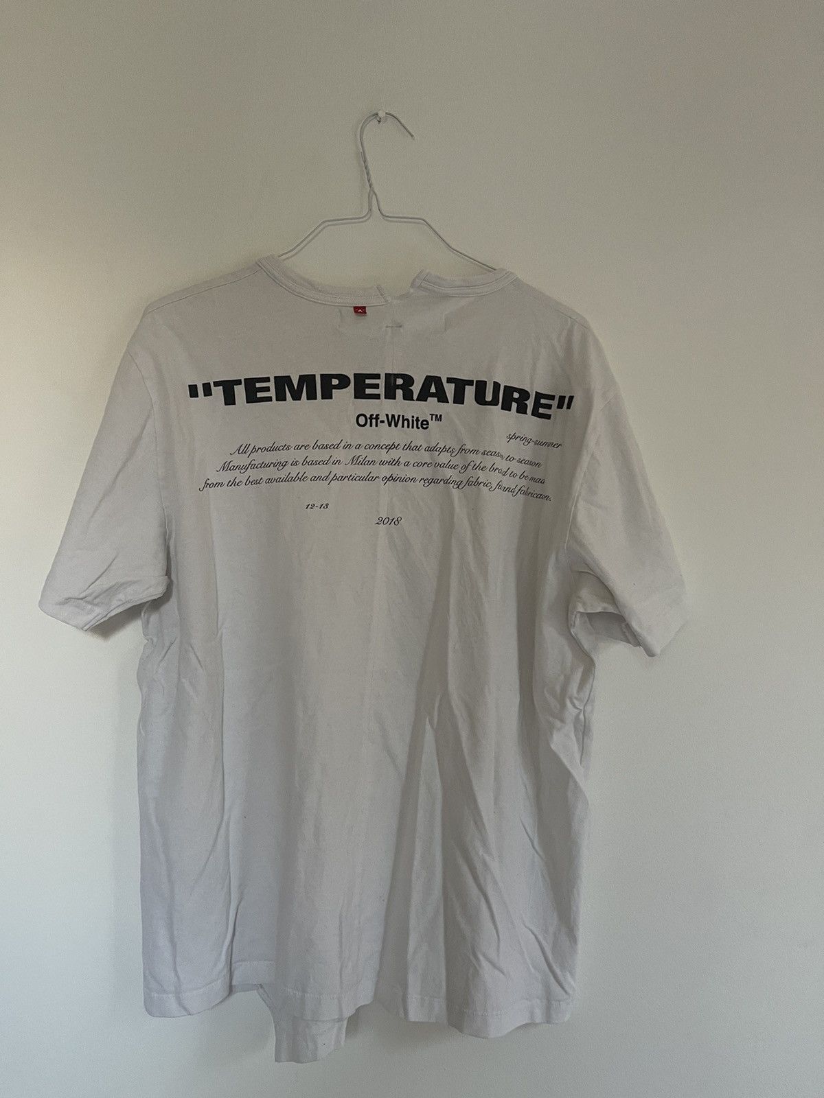 Off white tee temperature best sale