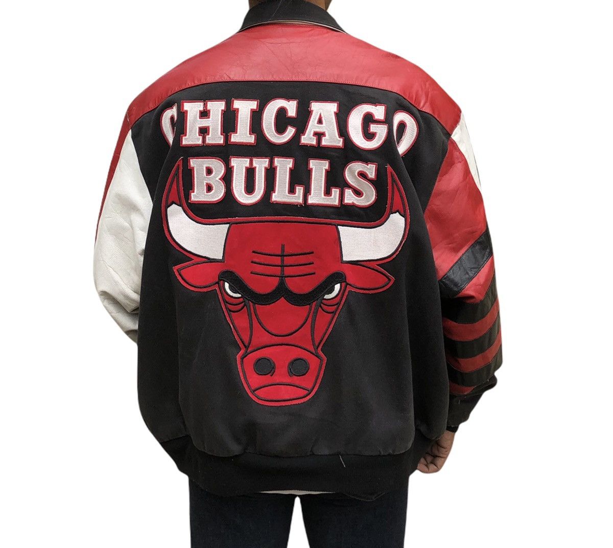 NBA Vtg Chicago Bulls 1998 NBA Jeff Hamilton Mix Leather Jacket | Grailed