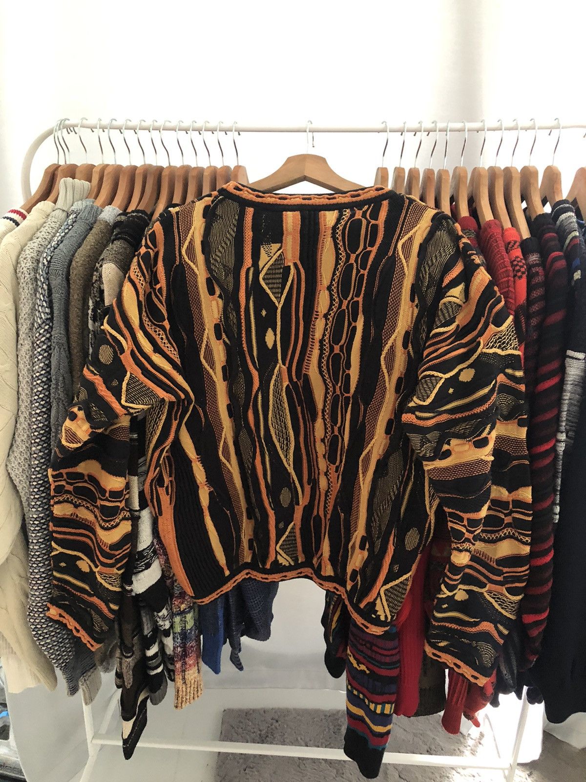 Tundra Canada × Vintage Tundra Canada Grail Cable Knit Orange Black By Coogi Size US L / EU 52-54 / 3 - 1 Thumbnail