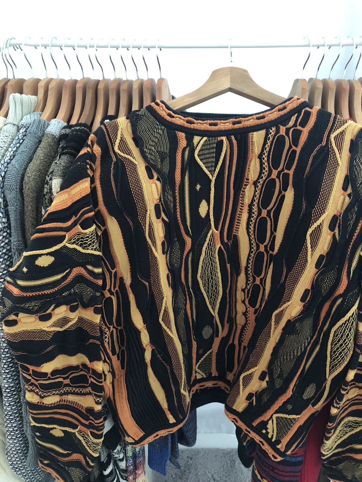 Tundra Canada × Vintage Tundra Canada Grail Cable Knit Orange Black By Coogi Size US L / EU 52-54 / 3 - 5 Thumbnail