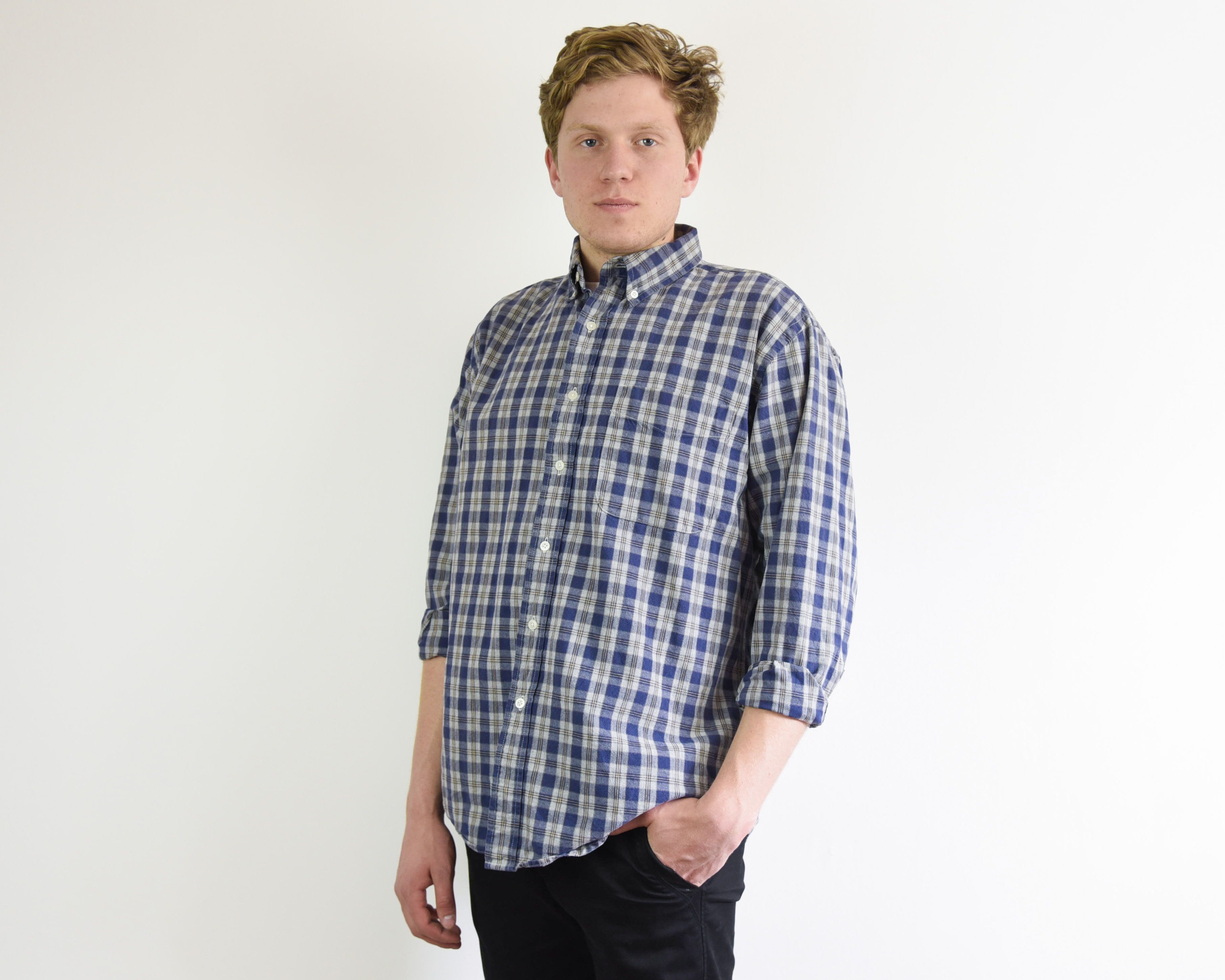 Eddie Bauer × Vintage Vintage Men Shirt M Check Long Sleeved Button Up Fannel Top Size US M / EU 48-50 / 2 - 4 Thumbnail