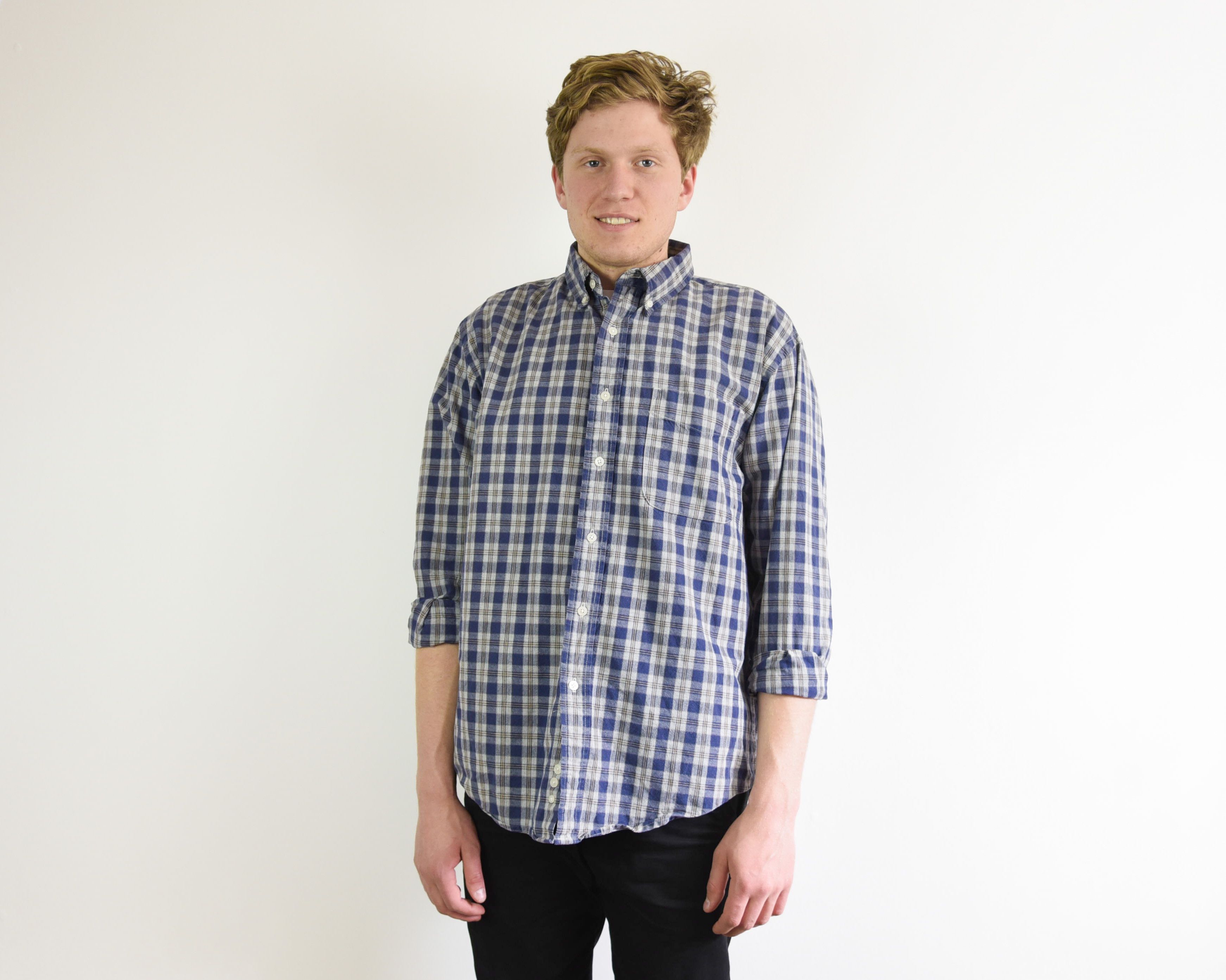 Eddie Bauer × Vintage Vintage Men Shirt M Check Long Sleeved Button Up Fannel Top Size US M / EU 48-50 / 2 - 2 Thumbnail