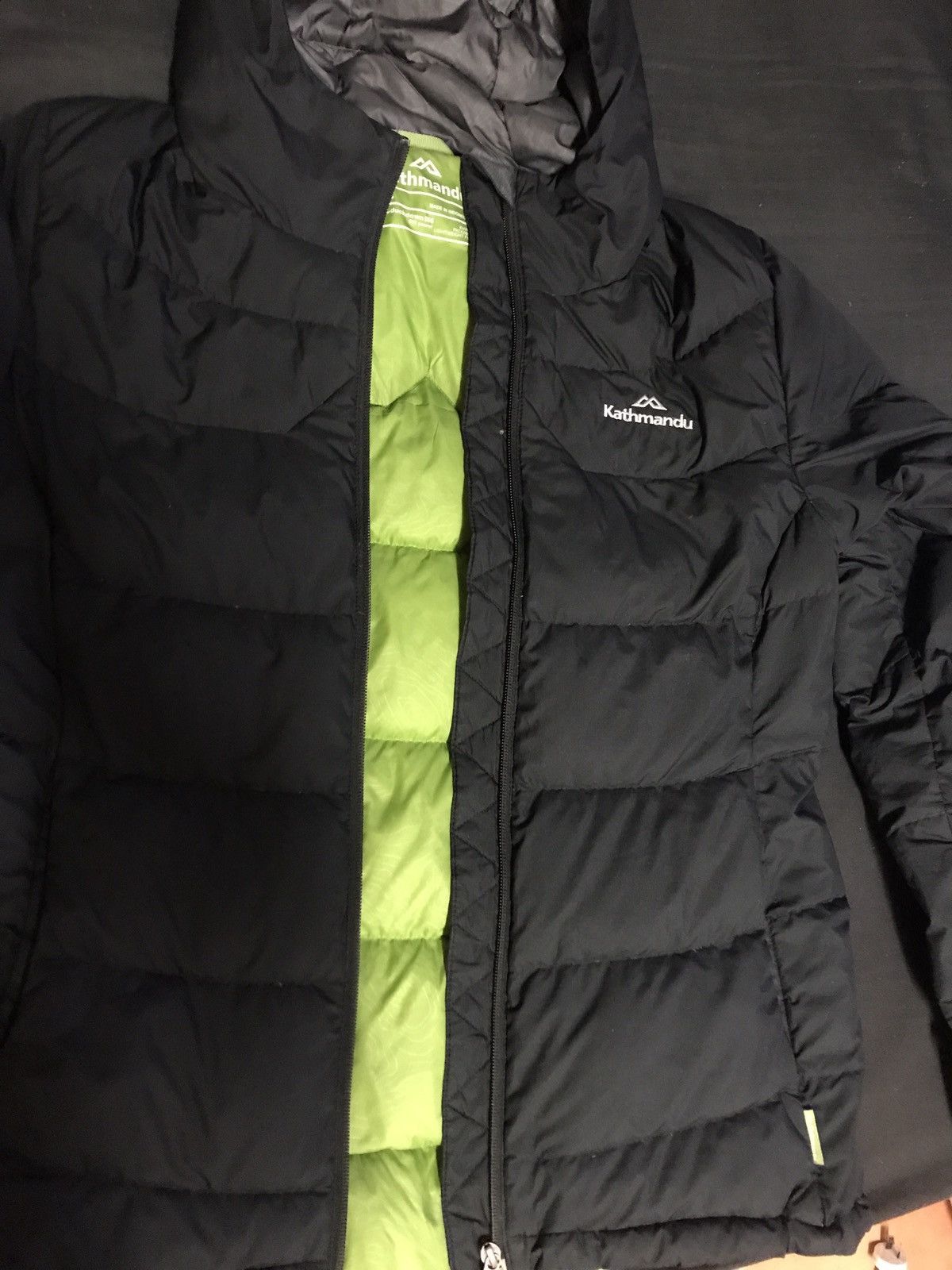 Kathmandu black and green puffer jacket online