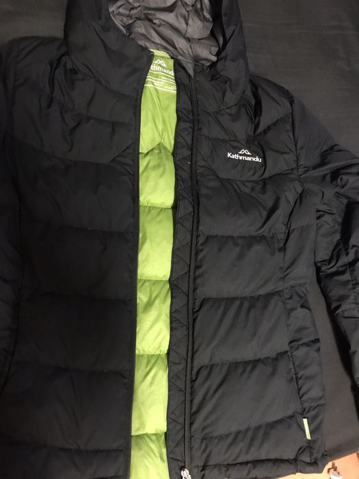 Kathmandu black shop and green jacket