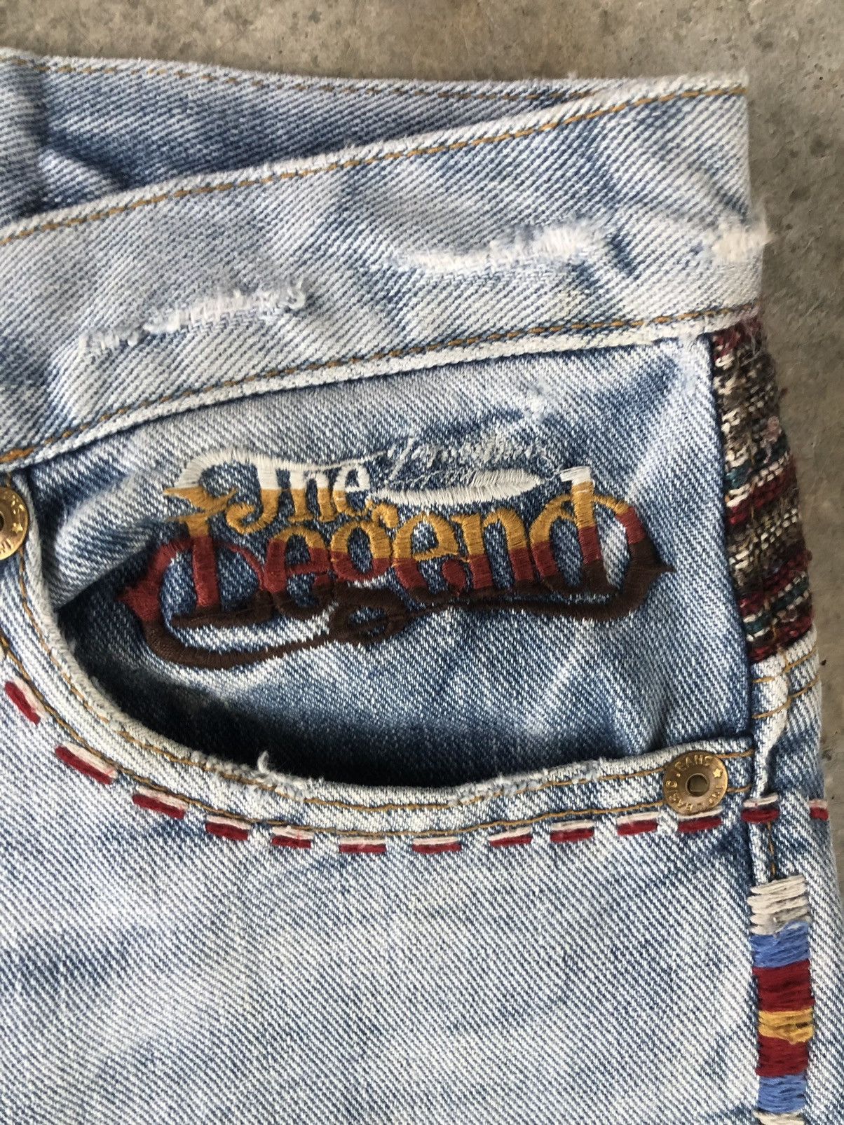 Japanese Brand Geronimo Navajo Patchwork Denim Size US 33 - 8 Thumbnail