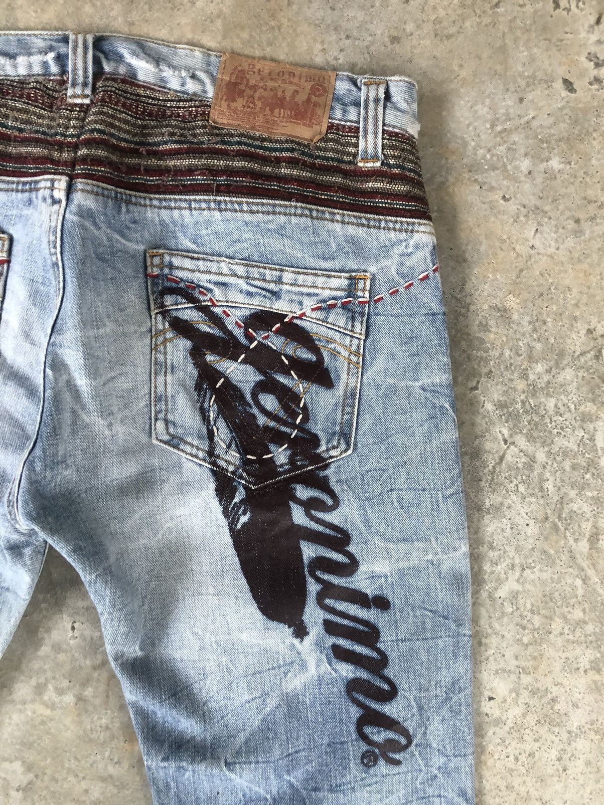 Japanese Brand Geronimo Navajo Patchwork Denim Size US 33 - 13 Thumbnail