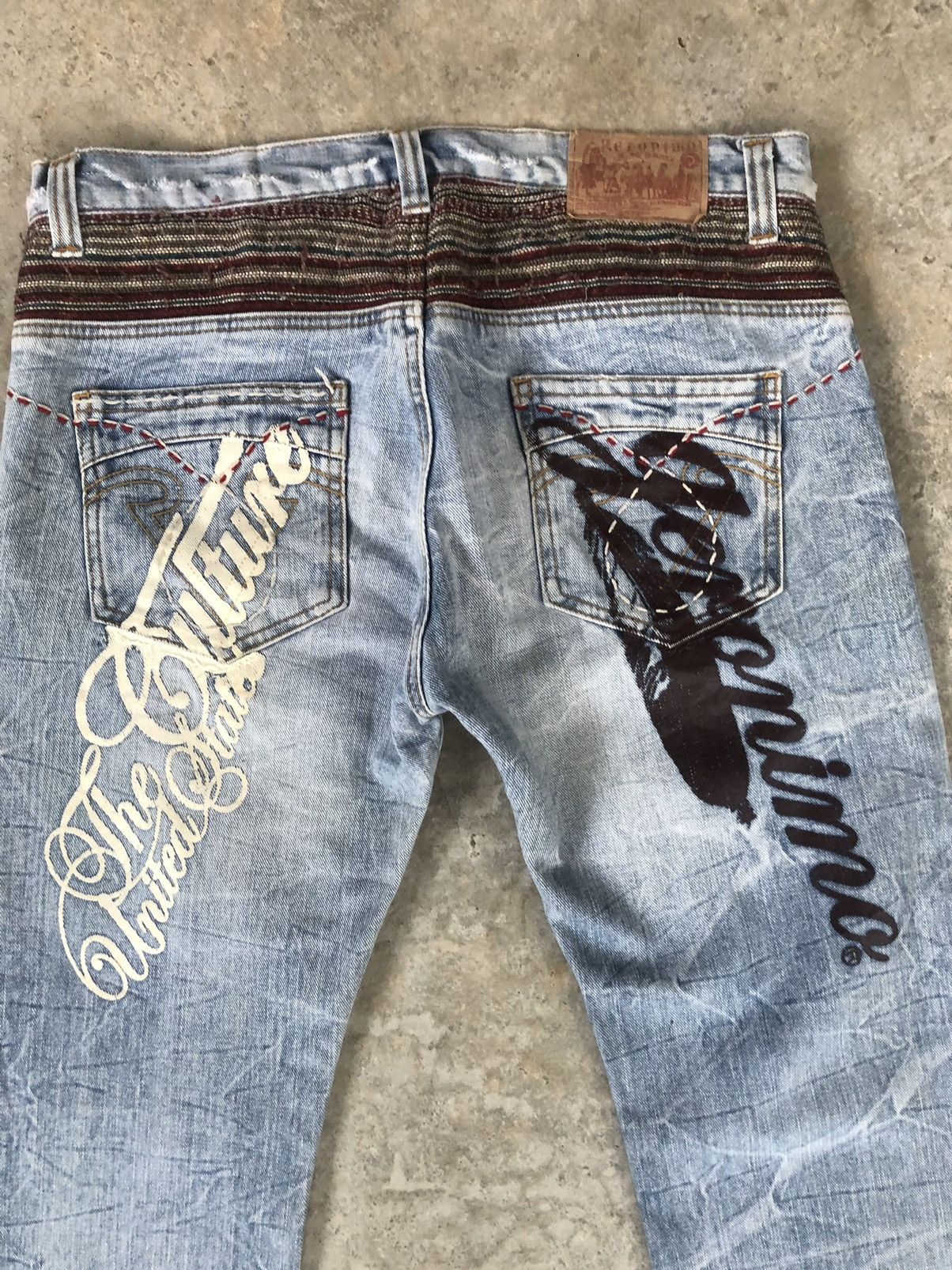 Japanese Brand Geronimo Navajo Patchwork Denim Size US 33 - 15 Thumbnail