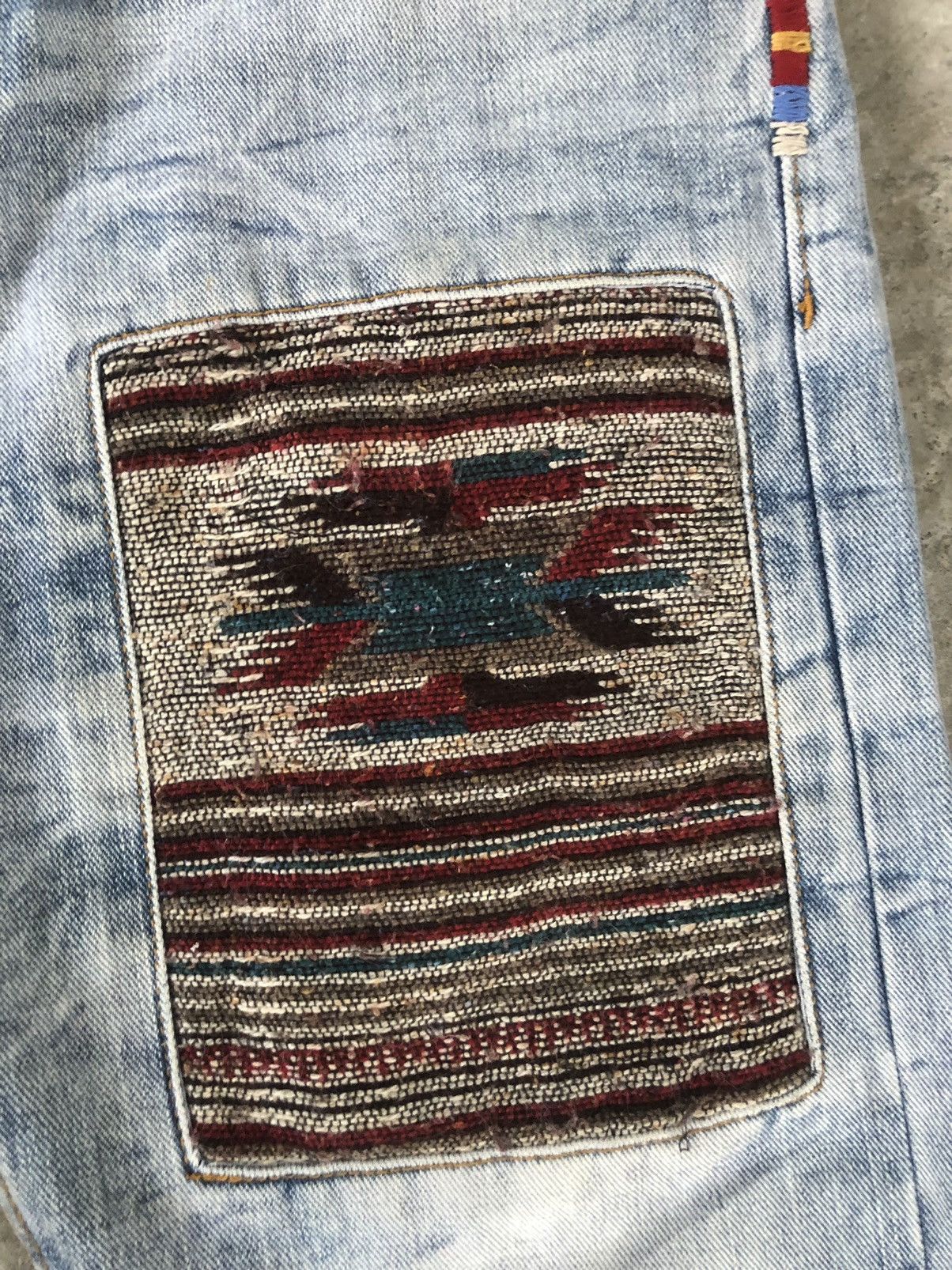 Japanese Brand Geronimo Navajo Patchwork Denim Size US 33 - 6 Thumbnail