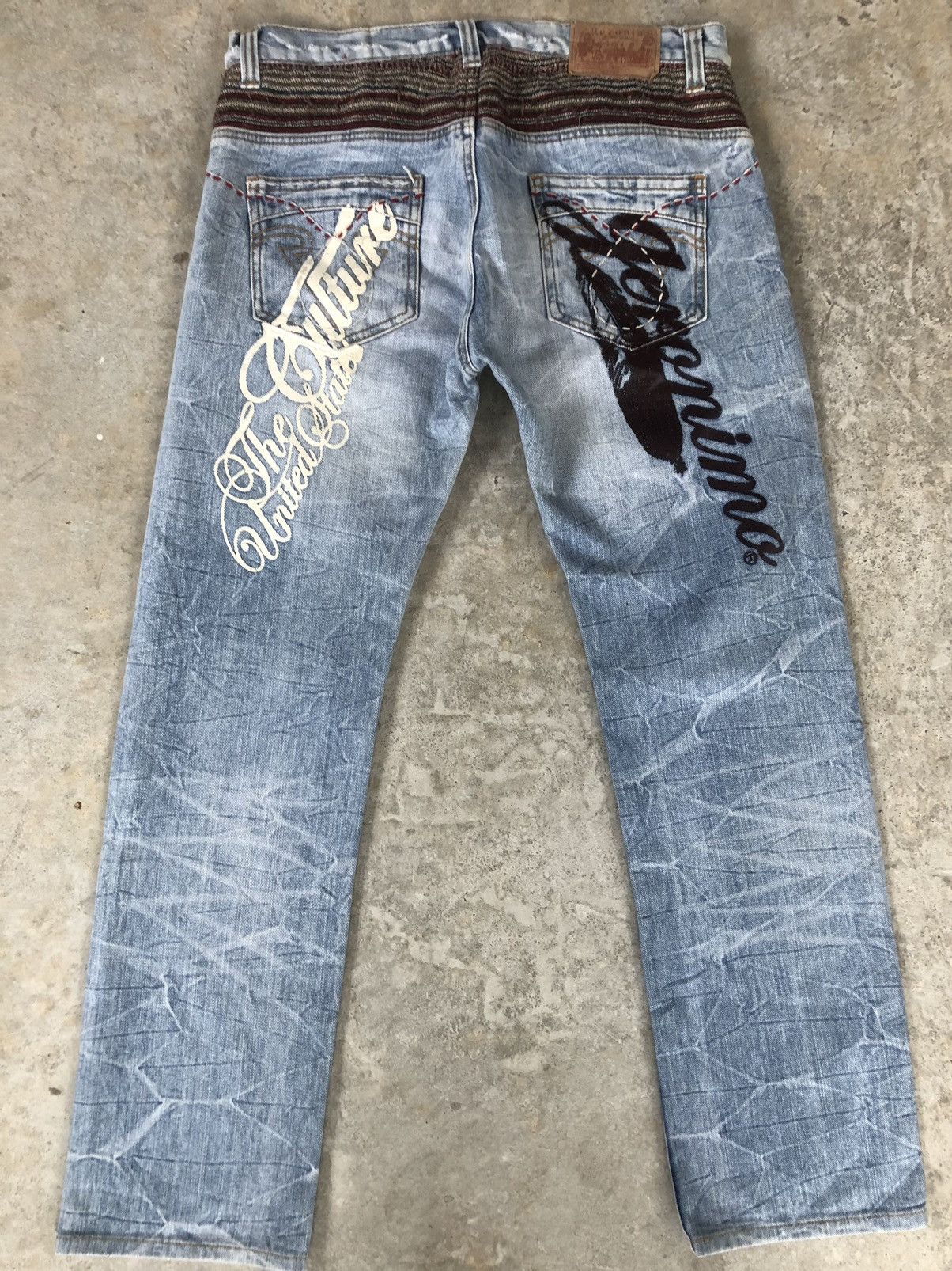 Japanese Brand Geronimo Navajo Patchwork Denim Size US 33 - 10 Thumbnail